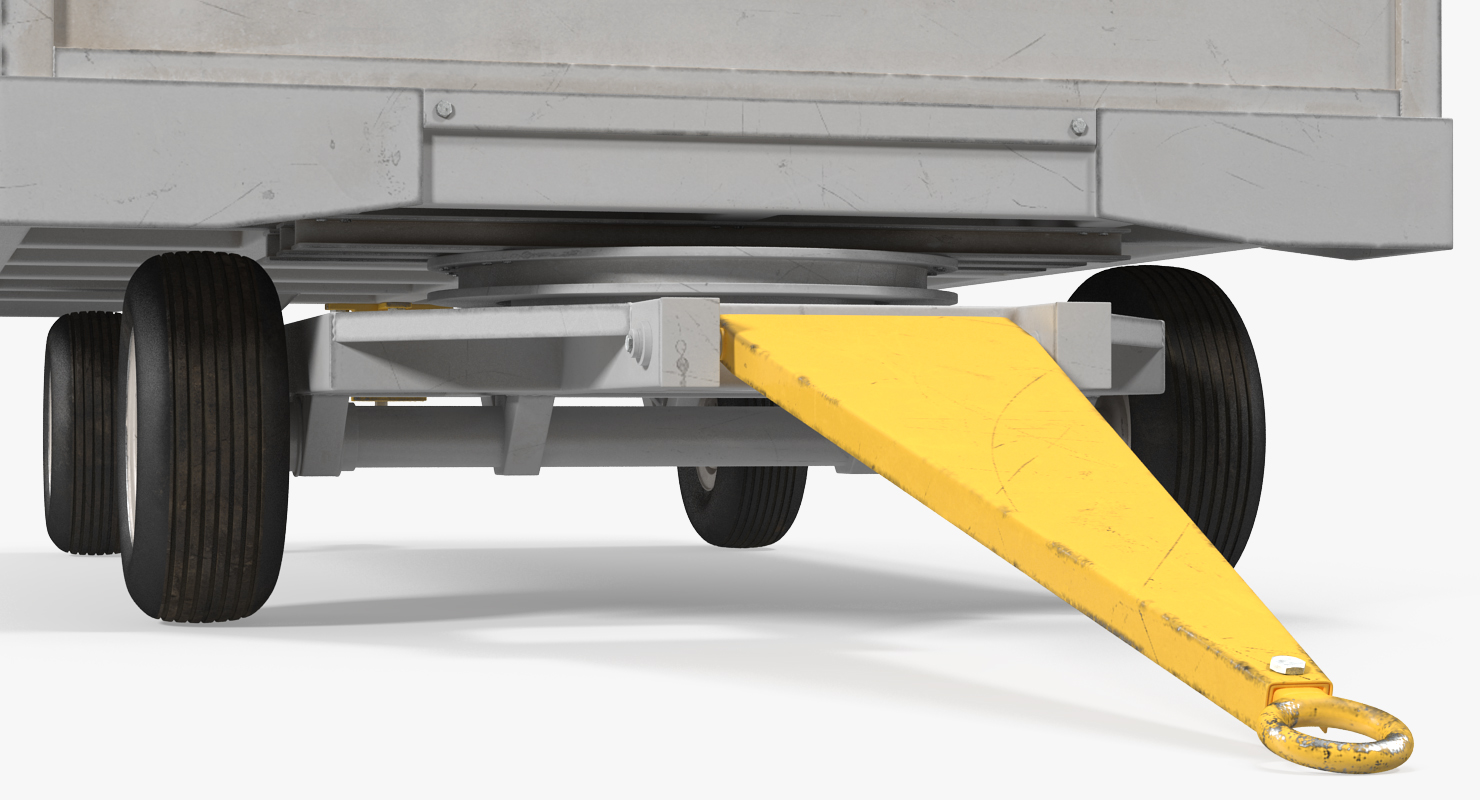 Airport Closed Baggage Trailer Rigged 3D