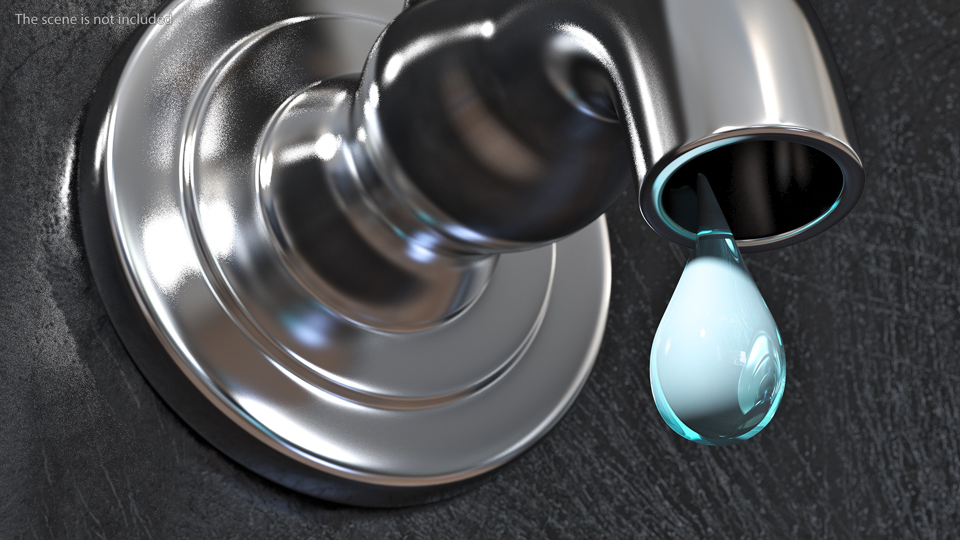 Iron Faucet with Water Drop 3D