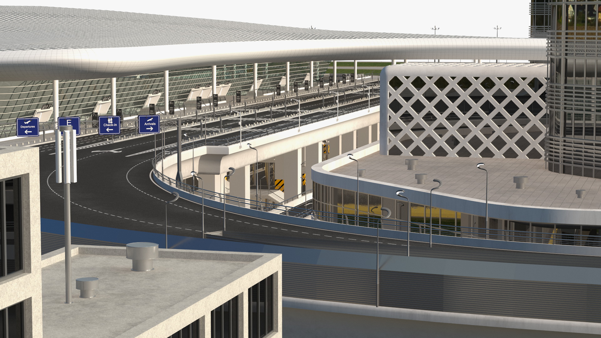 Airport Infrastructure with Aircrafts 3D