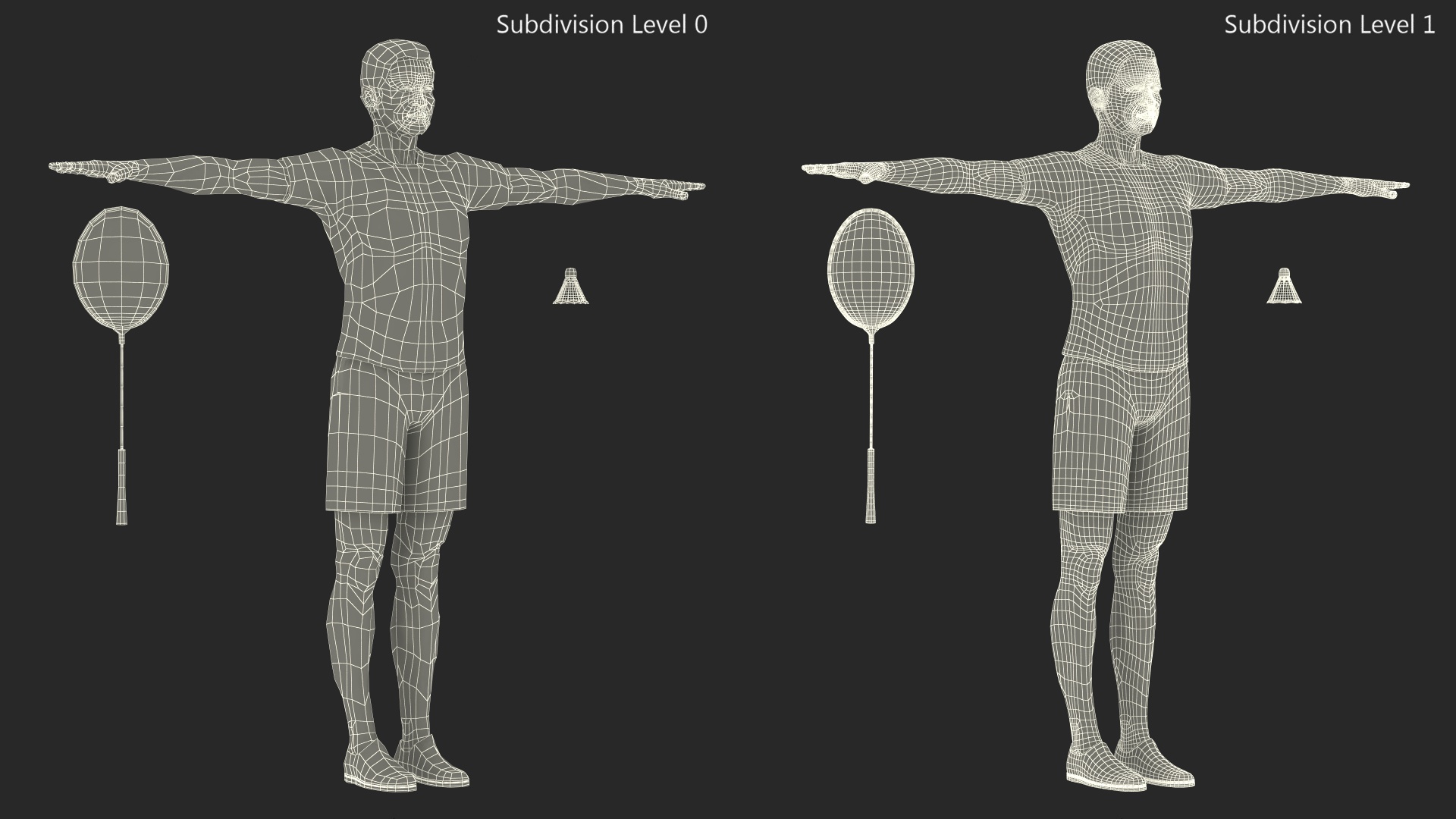 3D Chinese Elderly Man Badminton Style Rigged for Maya