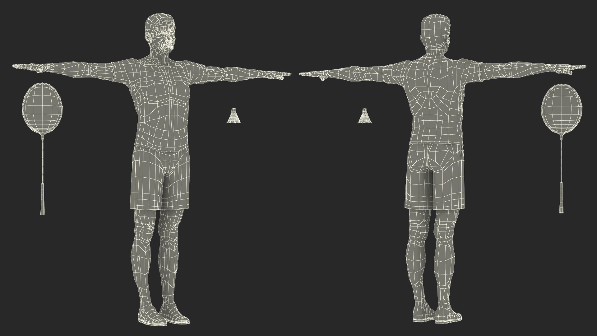 3D Chinese Elderly Man Badminton Style Rigged for Maya