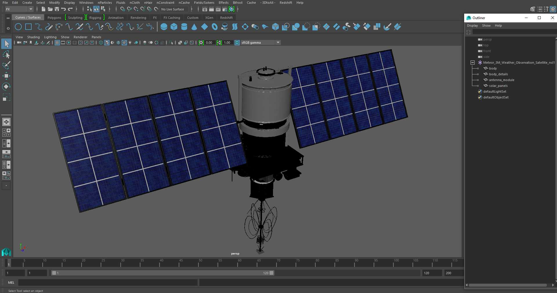 Meteor 3M Weather Observation Satellite 3D model