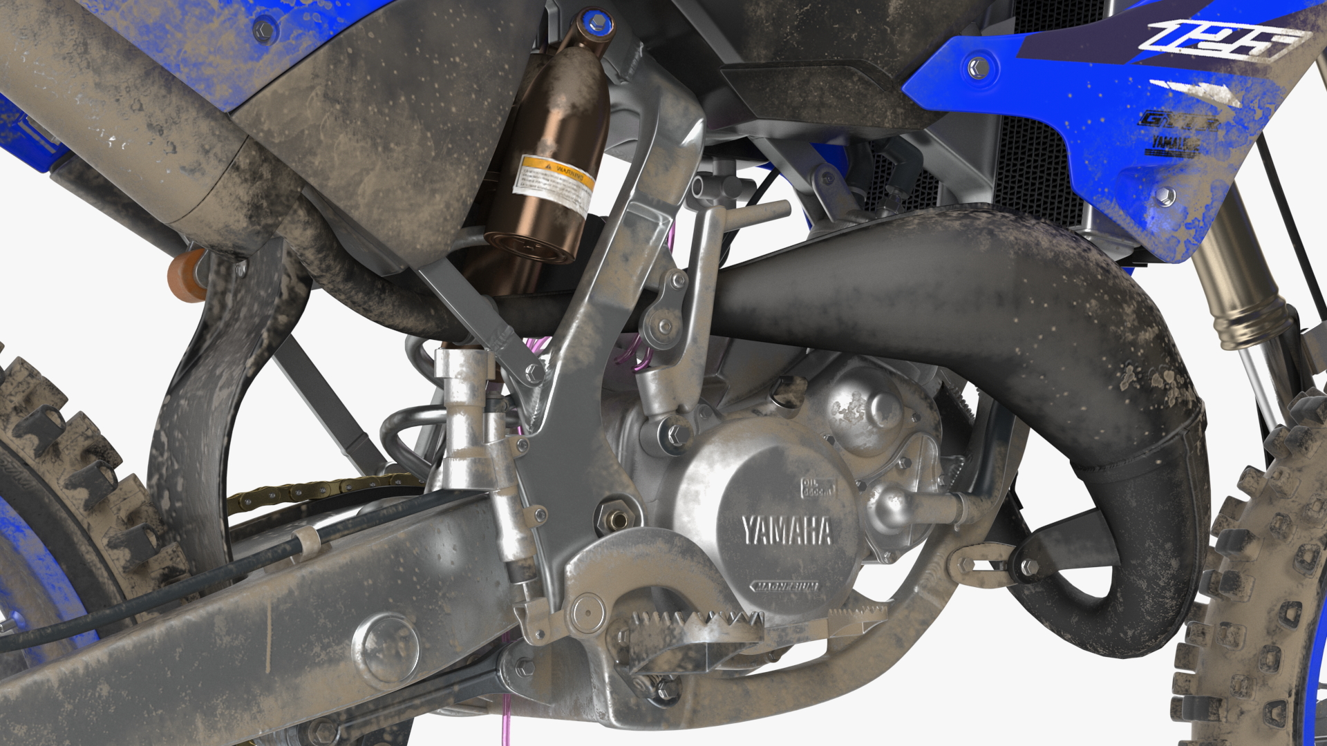 Yamaha YZ125 2022 Dirt Rigged 3D model