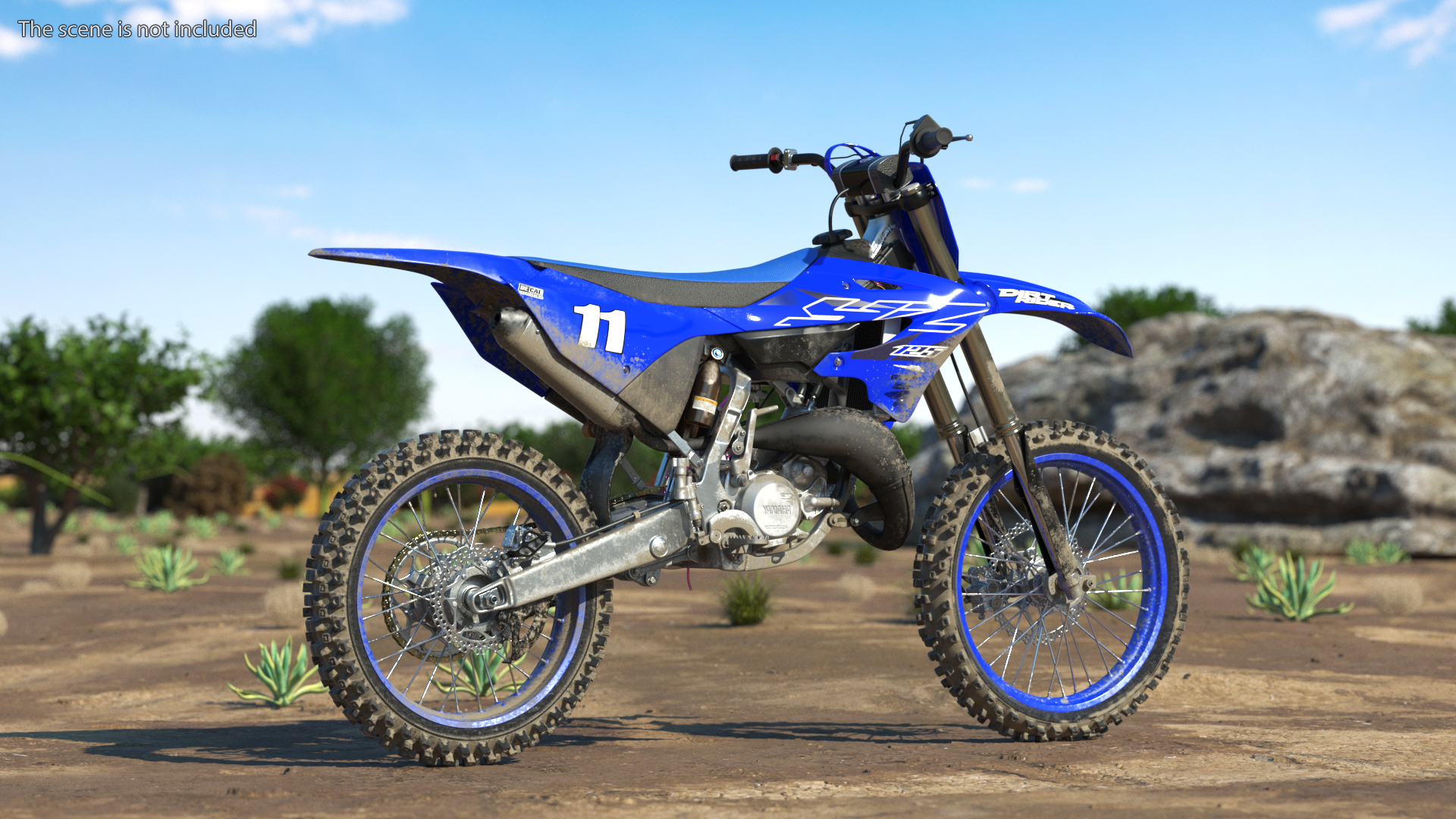 Yamaha YZ125 2022 Dirt Rigged 3D model