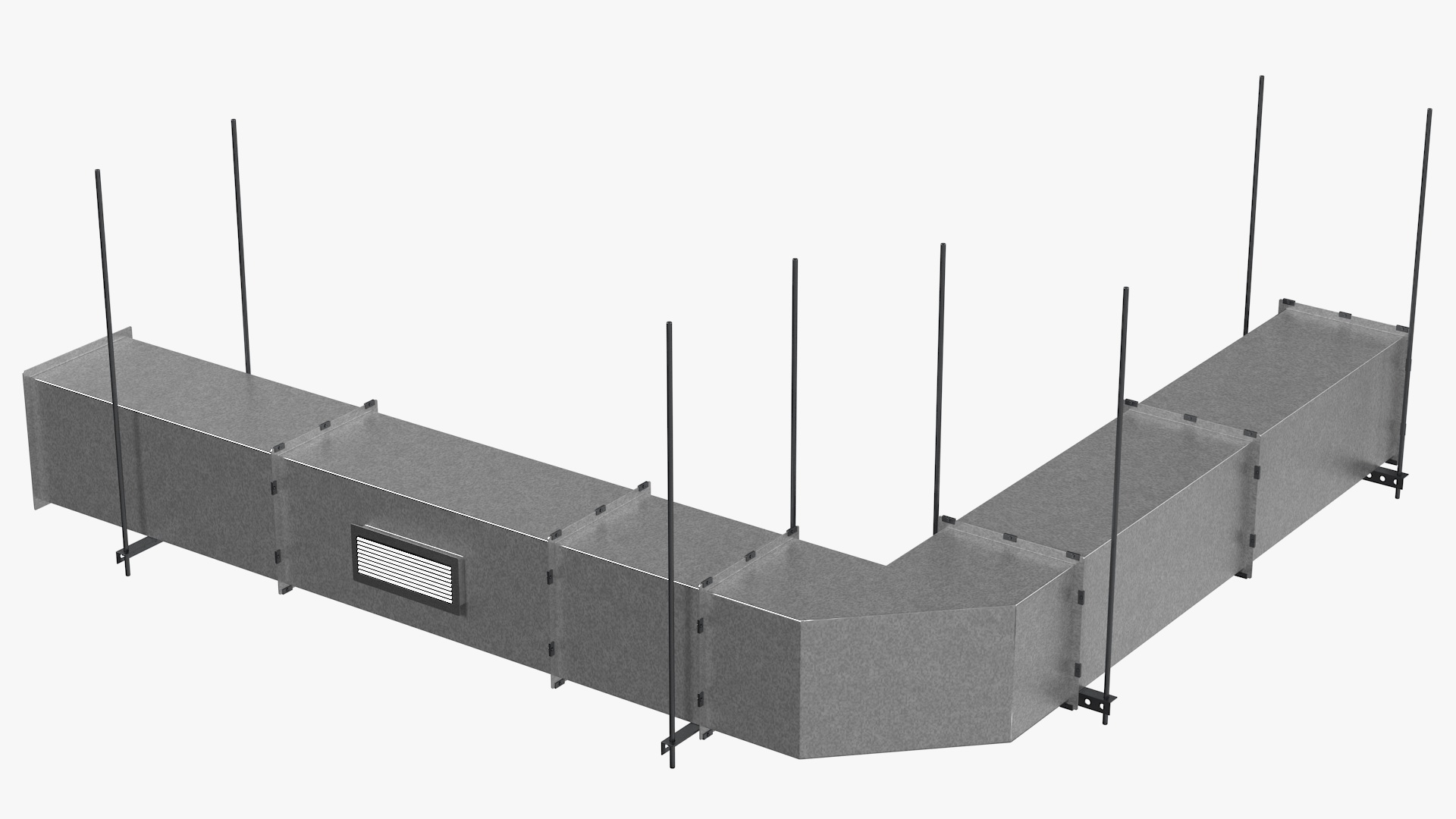 Corner Square Air Duct 3D