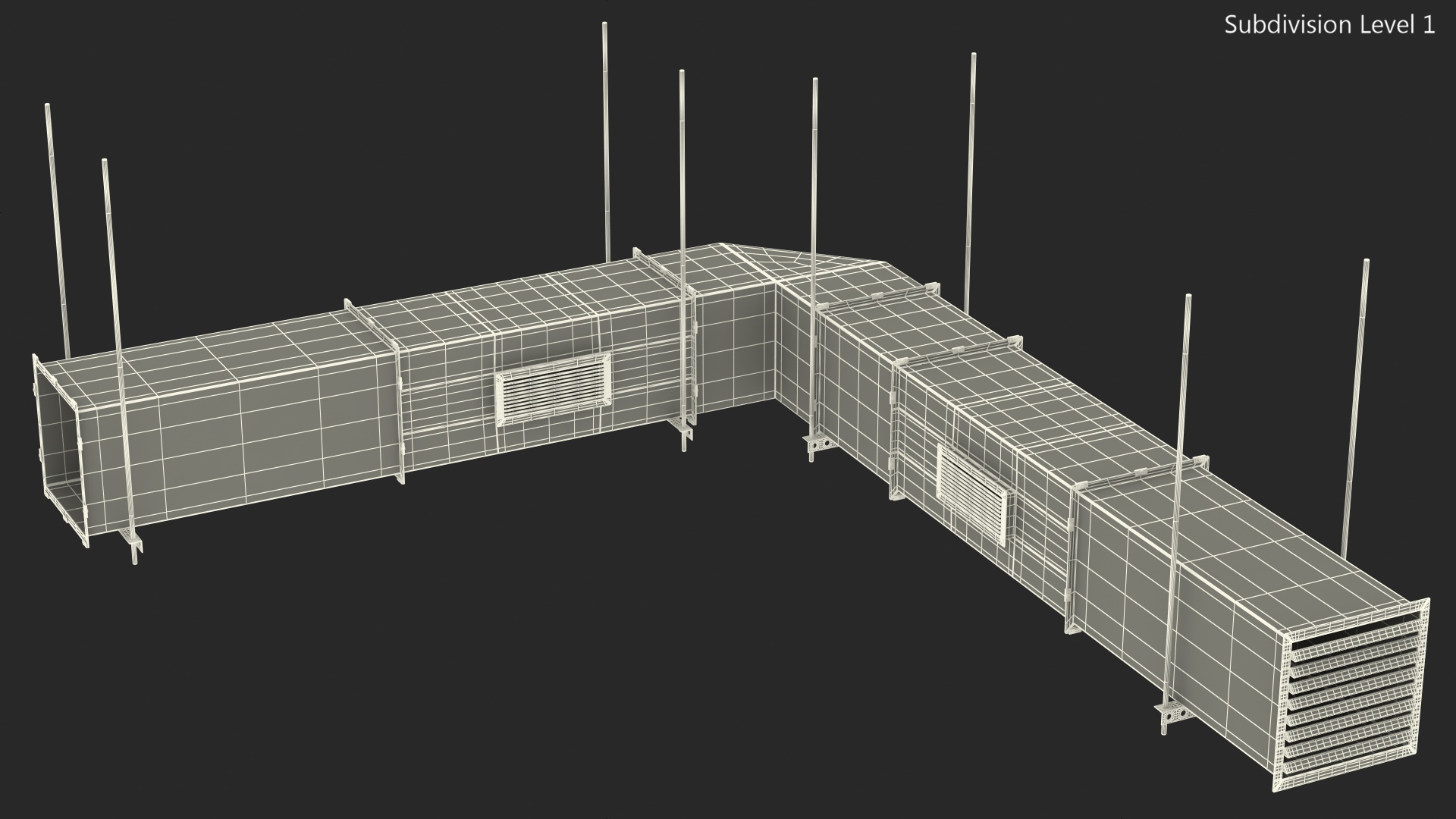 Corner Square Air Duct 3D