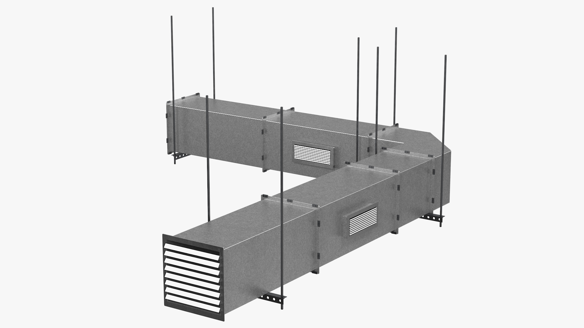 Corner Square Air Duct 3D