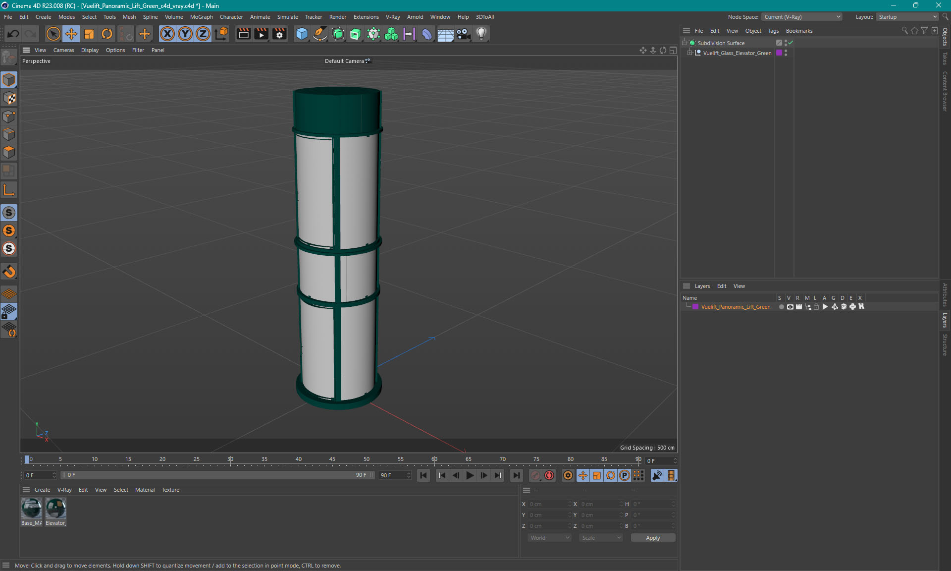 3D Vuelift Panoramic Lift Green model