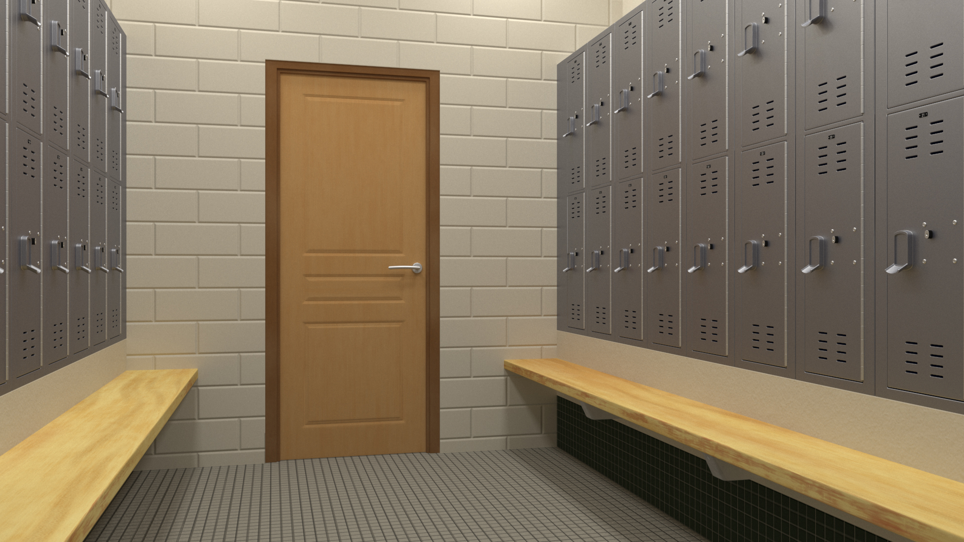 Locker Boxes Room Grey 3D