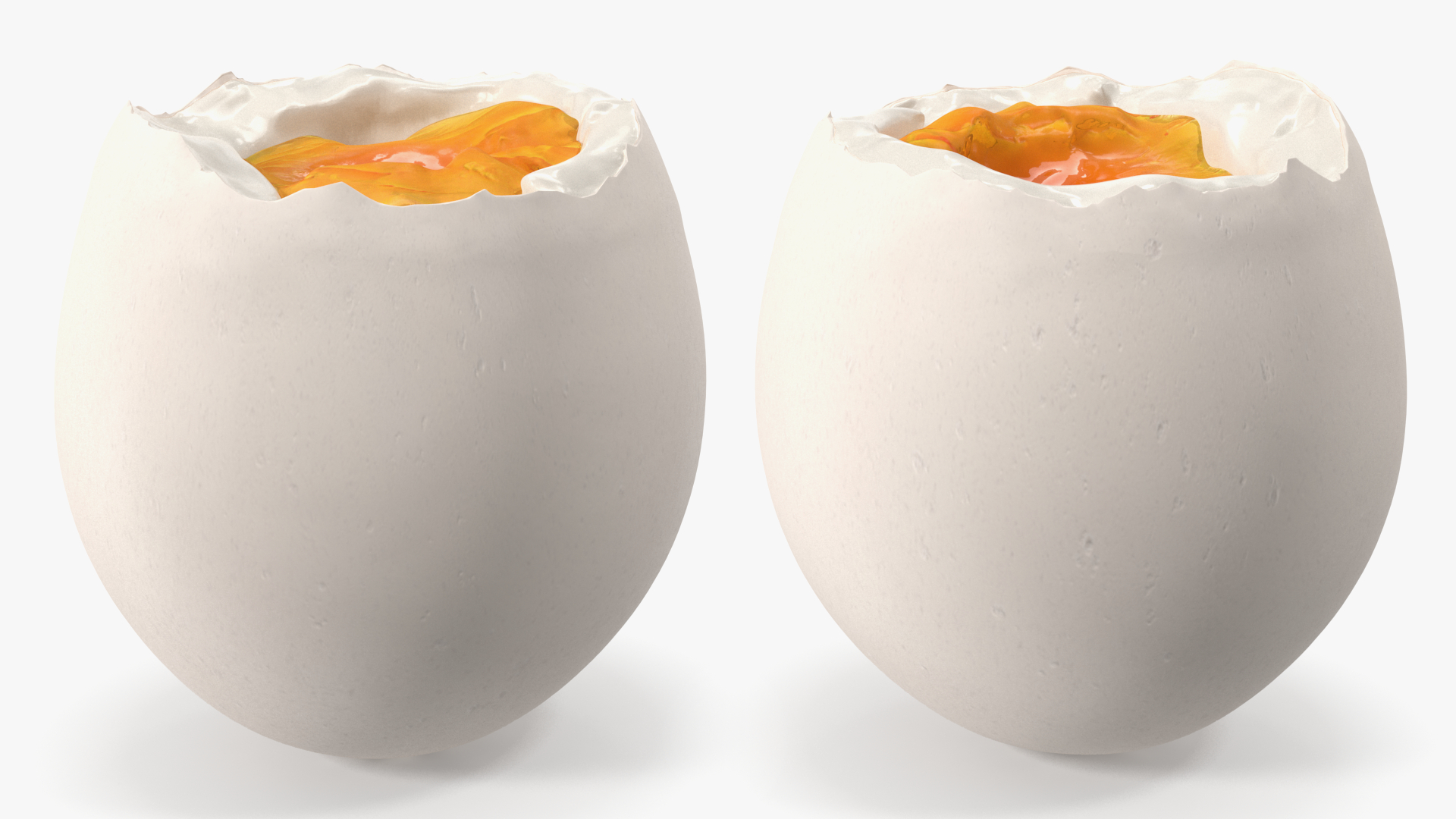 3D White Soft Boiled Egg Open