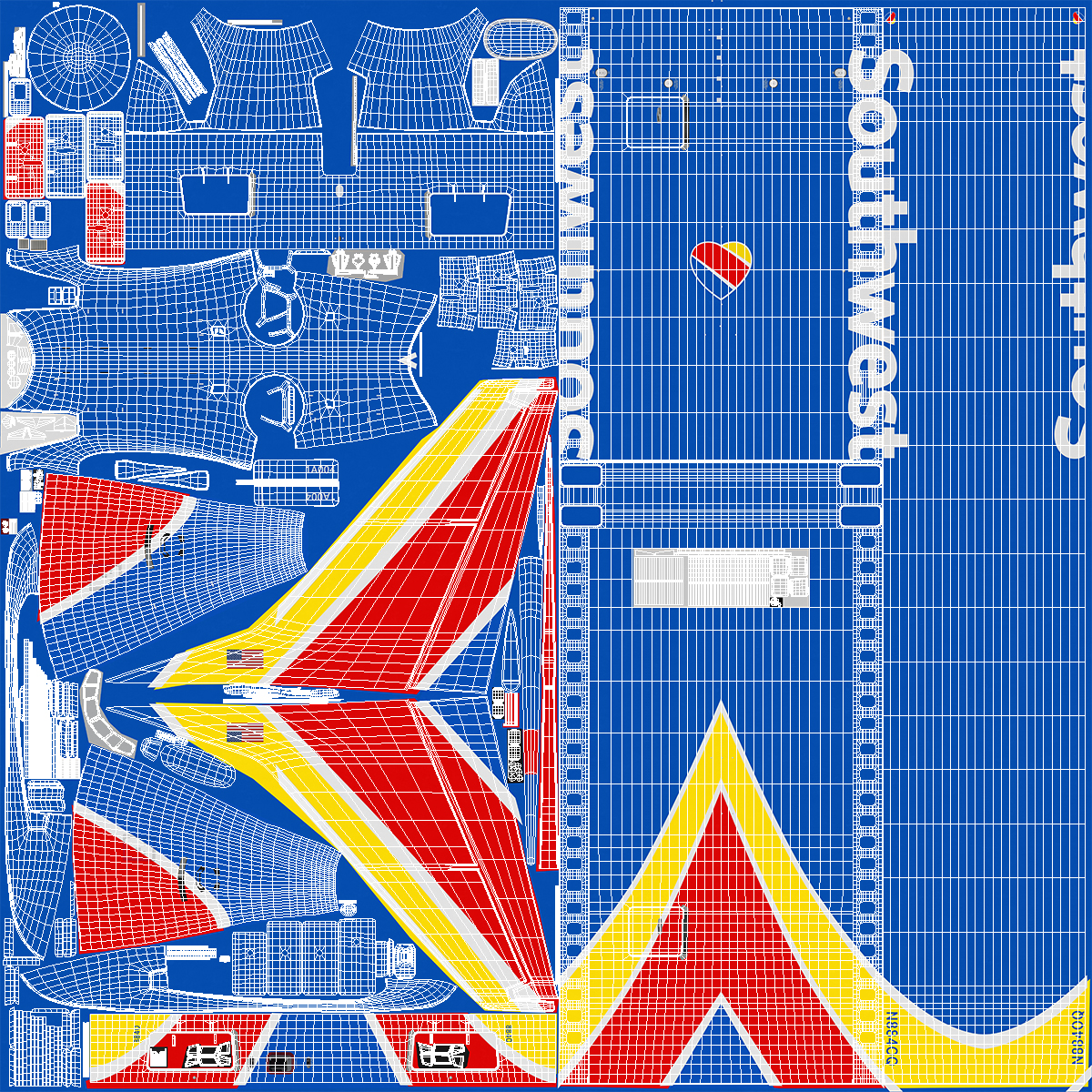 3D model Southwest Airlines Boeing 737 MAX 8 in Flying