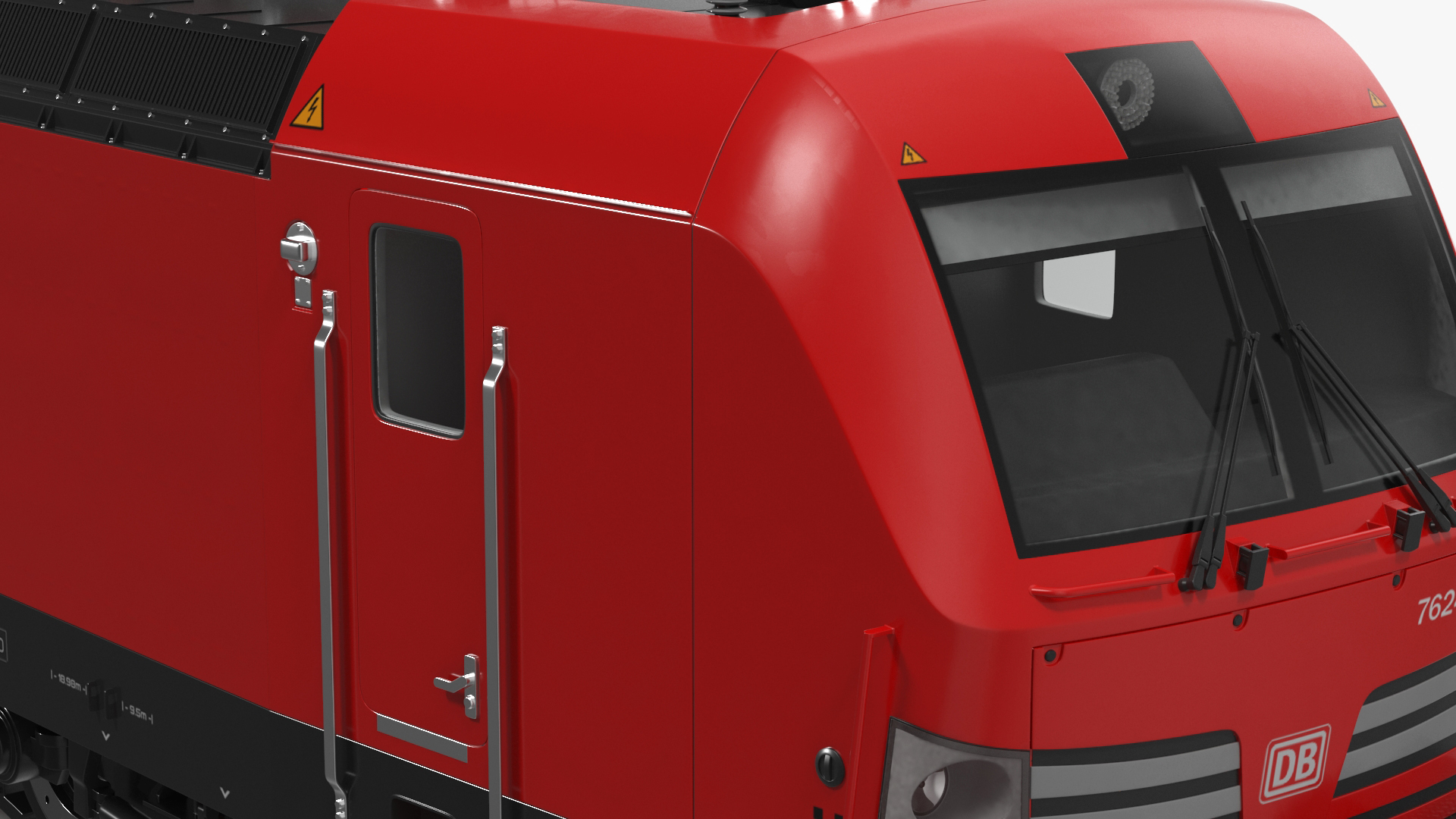 3D Red Siemens Vectron Locomotive Rigged for Maya