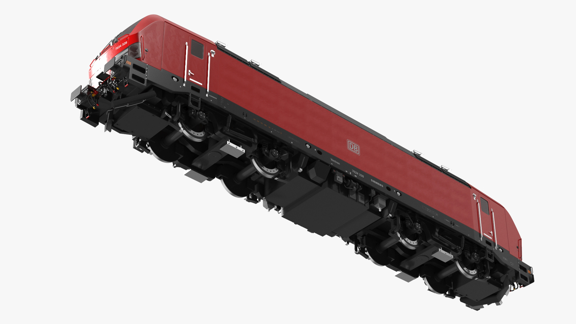 3D Red Siemens Vectron Locomotive Rigged for Maya