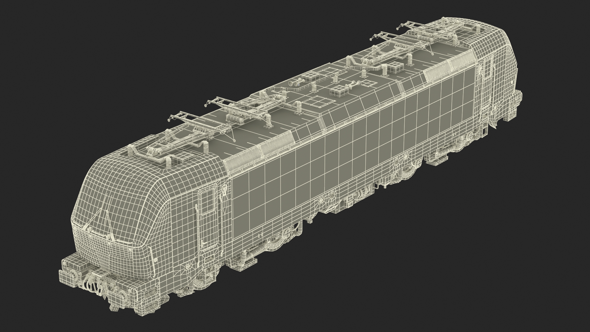 3D Red Siemens Vectron Locomotive Rigged for Maya