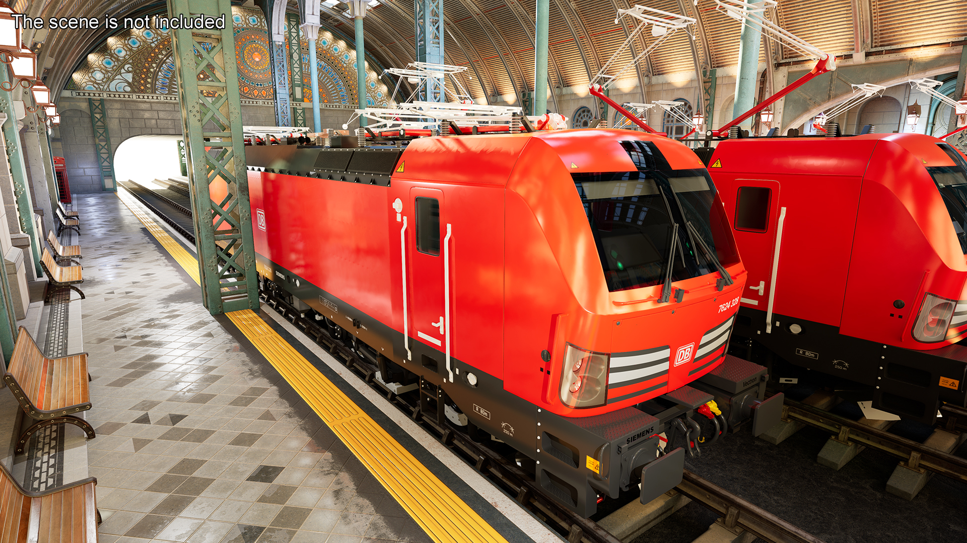 3D Red Siemens Vectron Locomotive Rigged for Maya