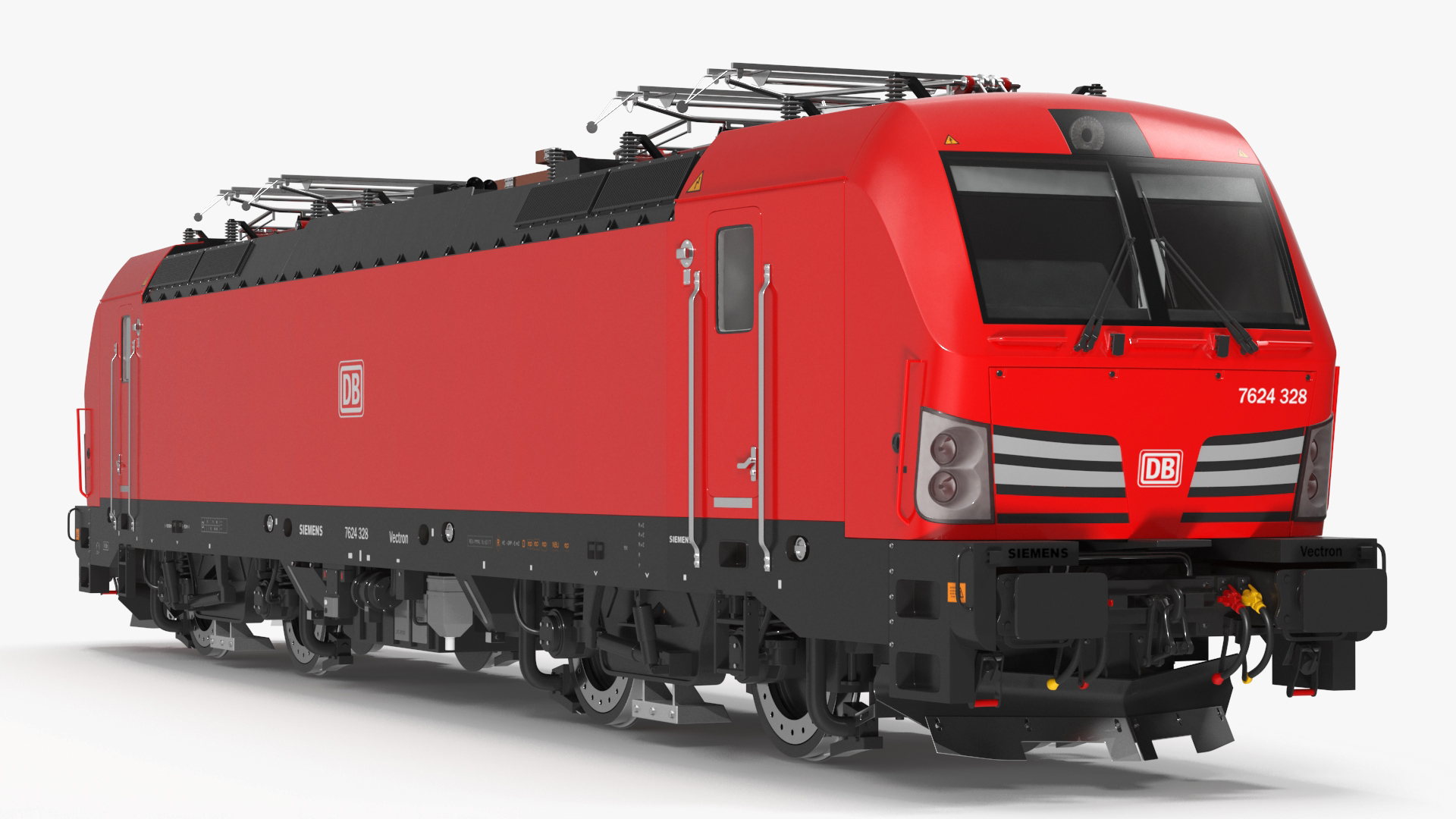 3D Red Siemens Vectron Locomotive Rigged for Maya