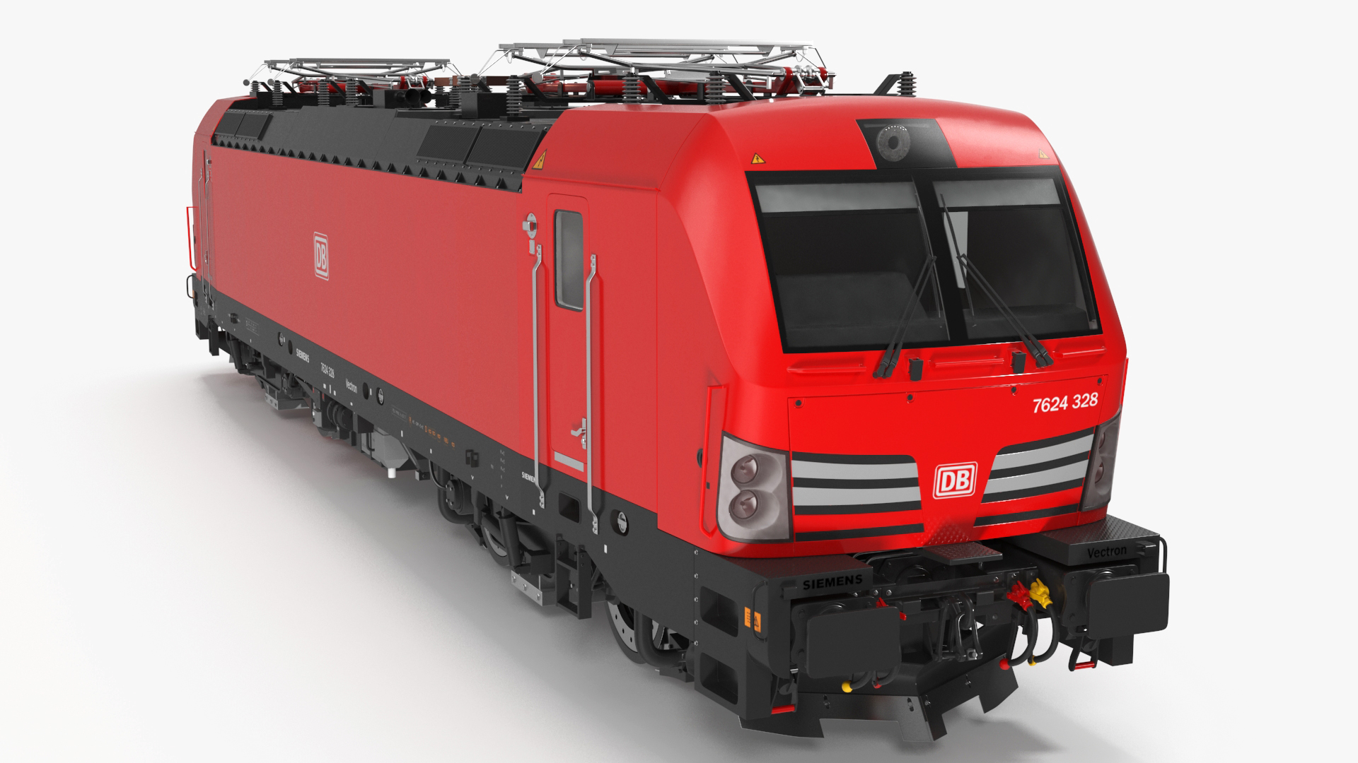 3D Red Siemens Vectron Locomotive Rigged for Maya