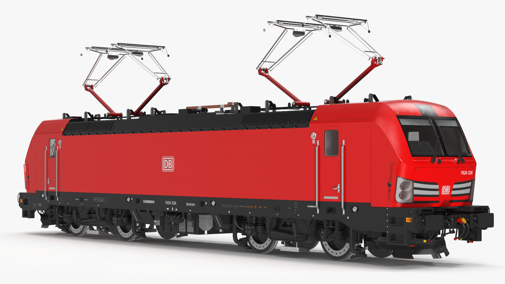 3D Red Siemens Vectron Locomotive Rigged for Maya