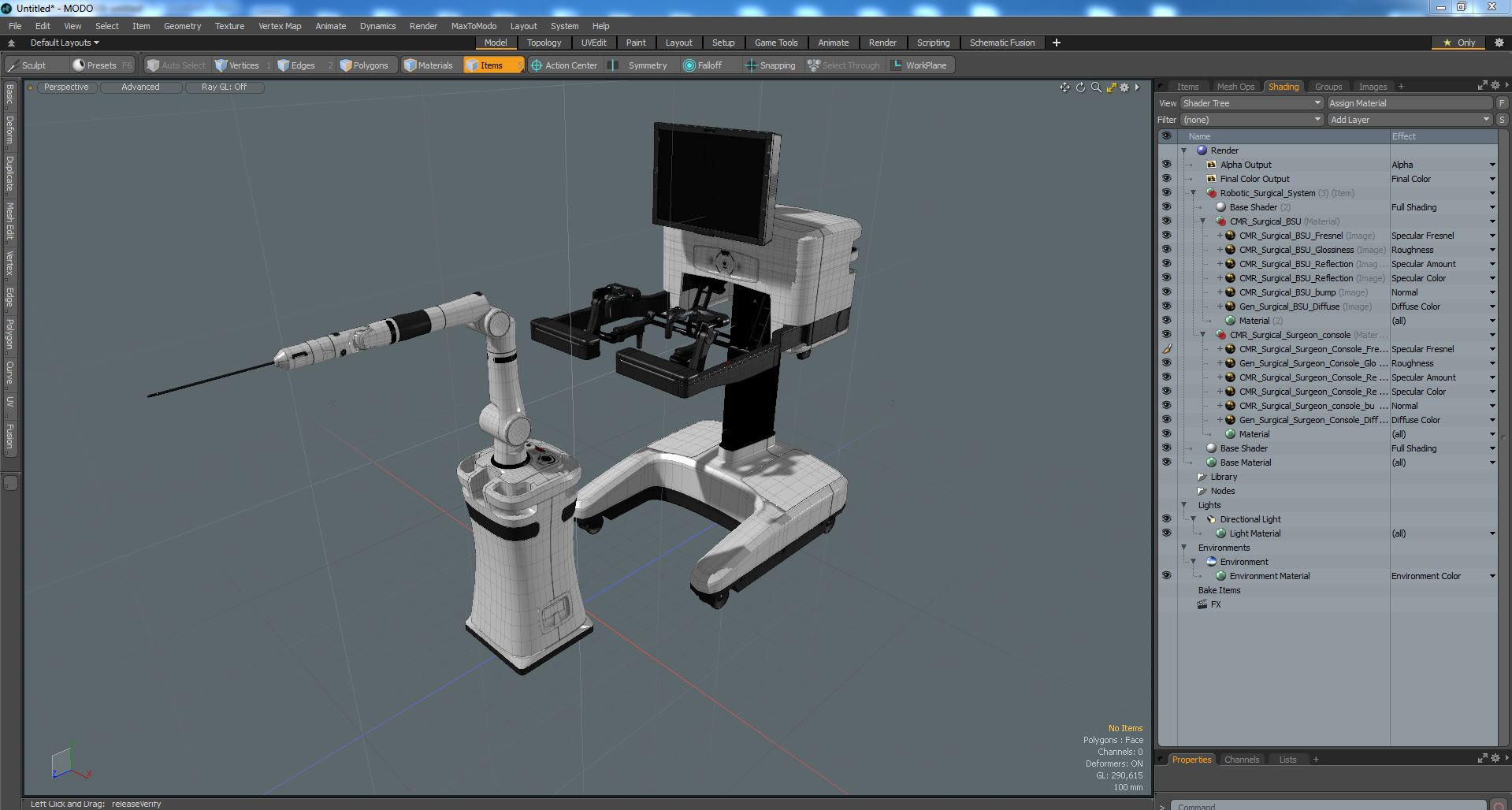 3D Robotic Surgical System model