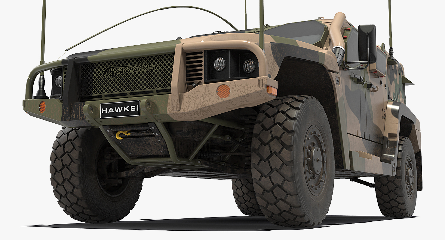 3D Hawkei PMV 4x4 High Mobility Protected Vehicle Rigged model