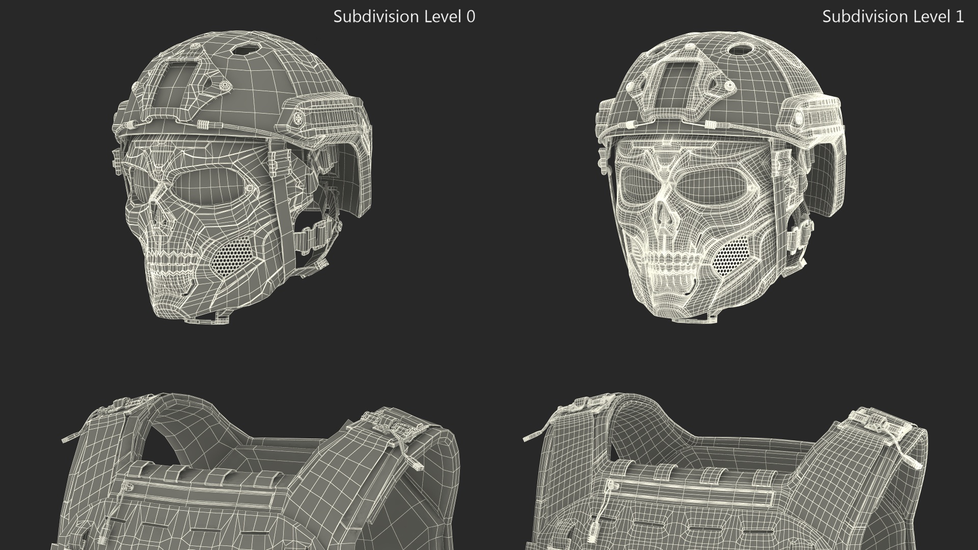 3D Tactical Body Armor Vest with Helmet