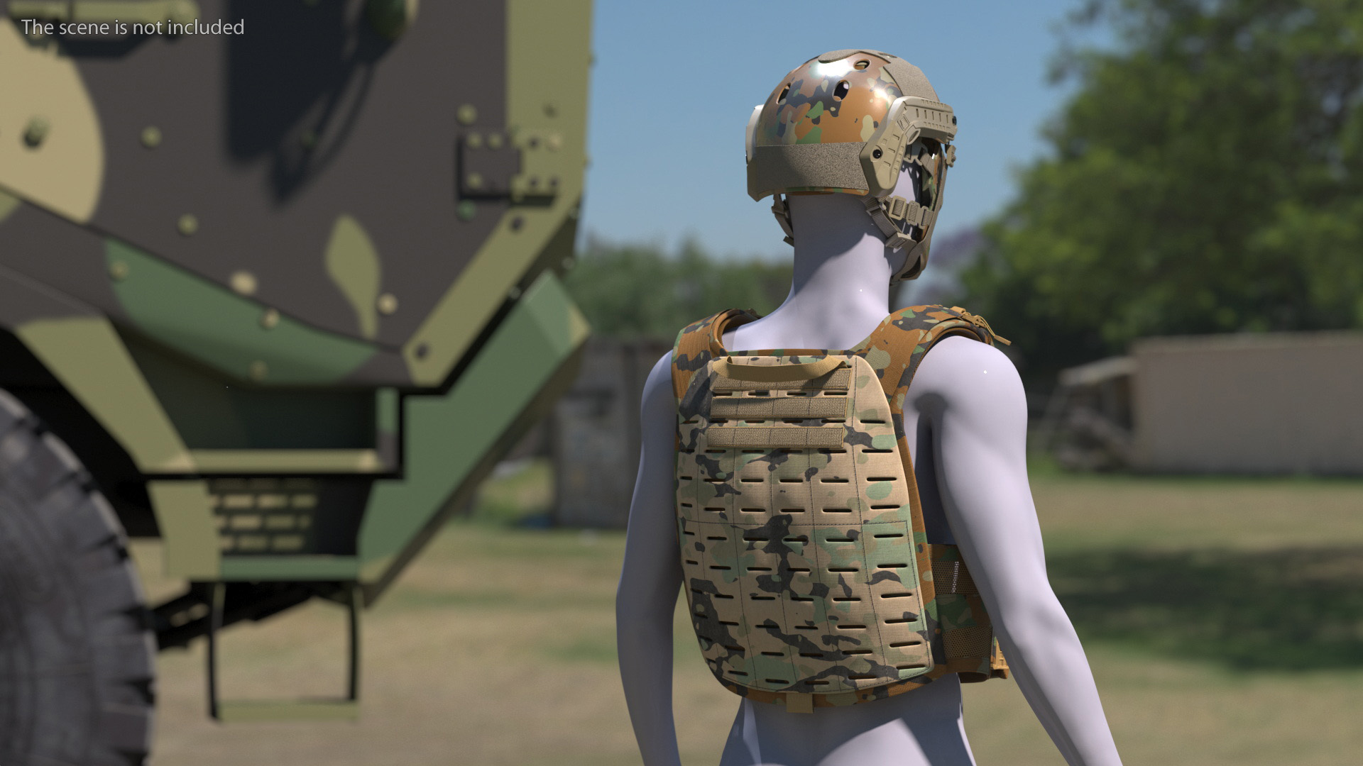 3D Tactical Body Armor Vest with Helmet