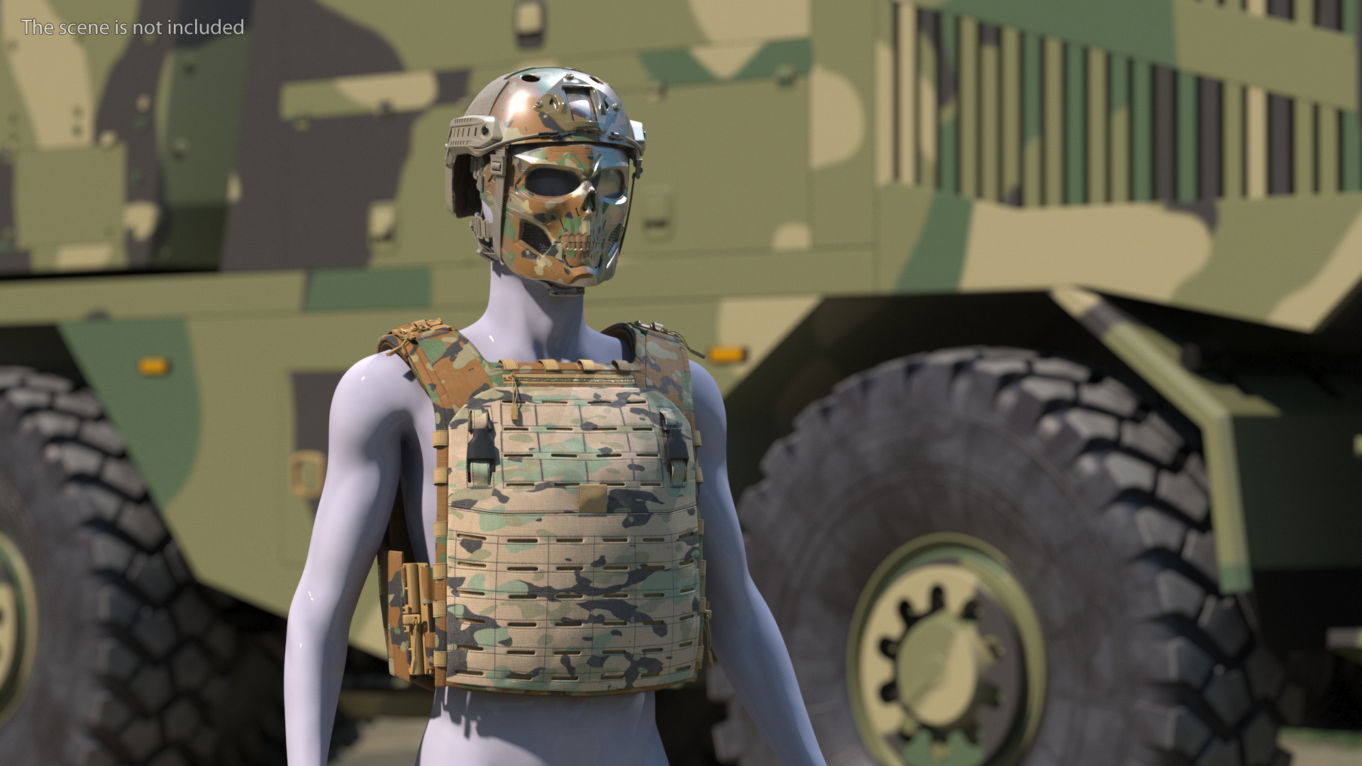 3D Tactical Body Armor Vest with Helmet