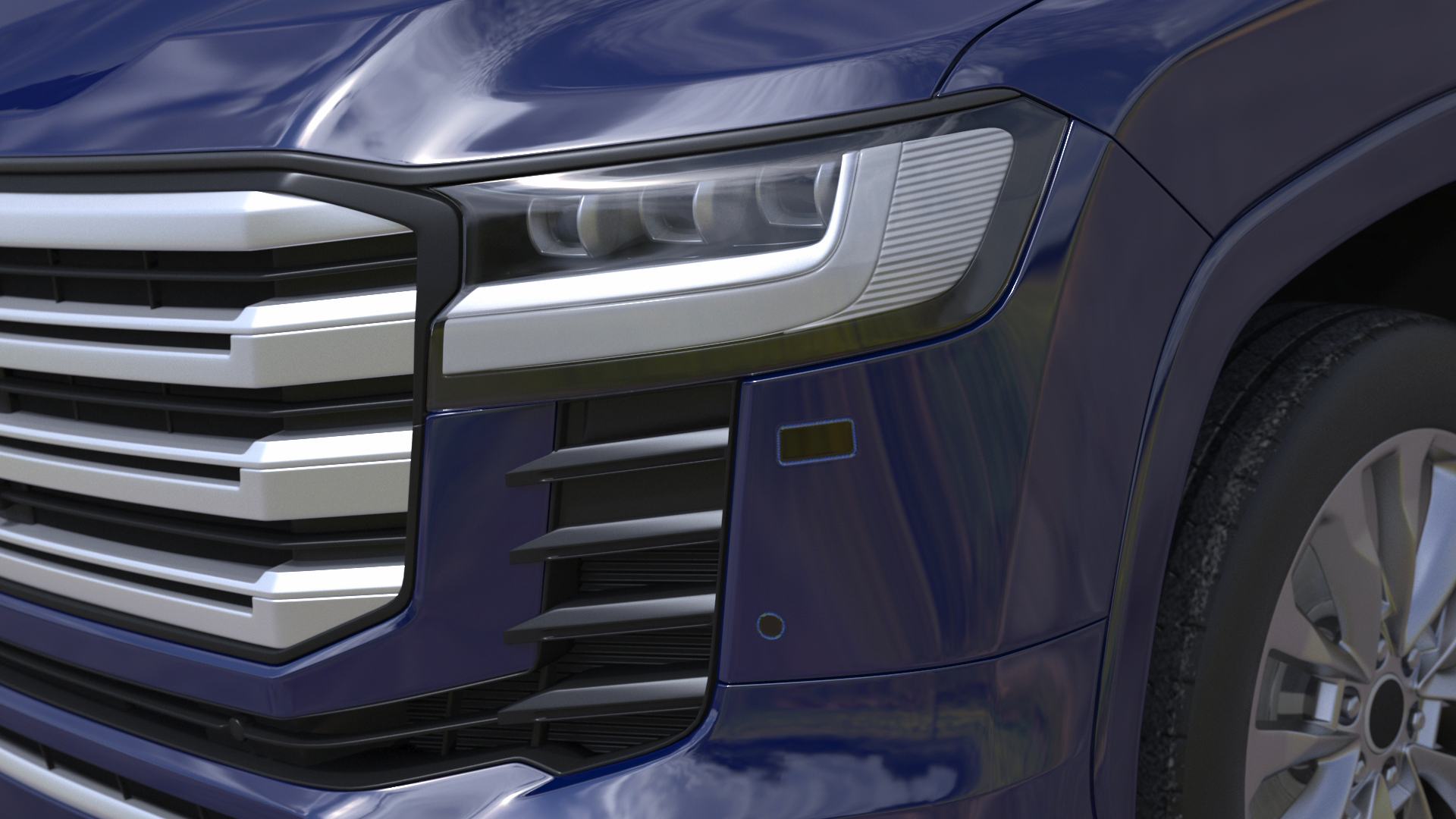 3D model Dark Blue  SUV Simplified