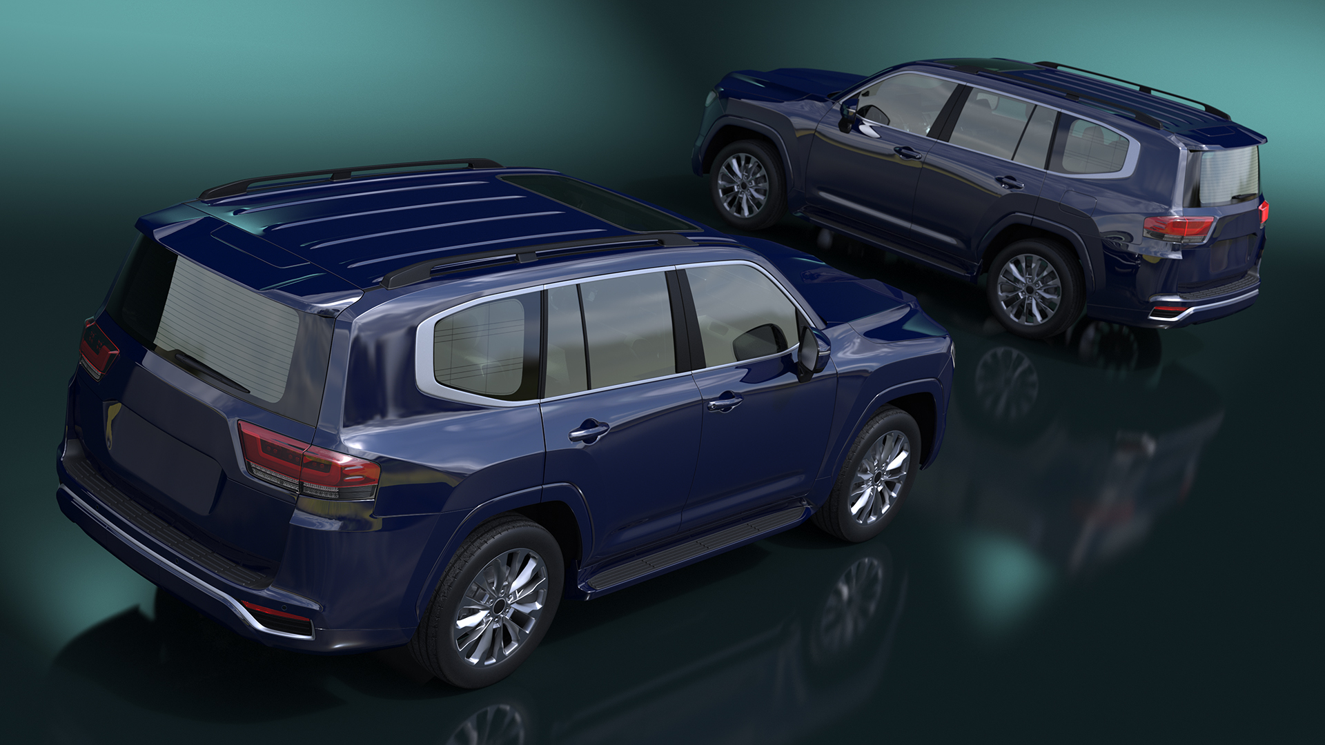 3D model Dark Blue  SUV Simplified