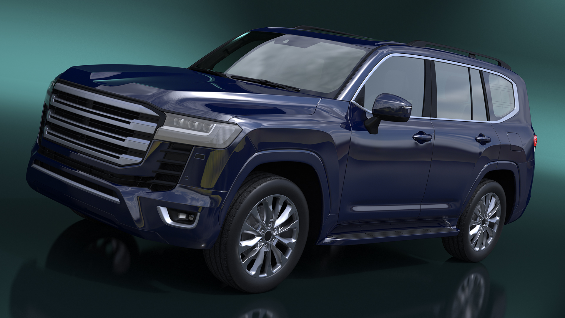 3D model Dark Blue  SUV Simplified