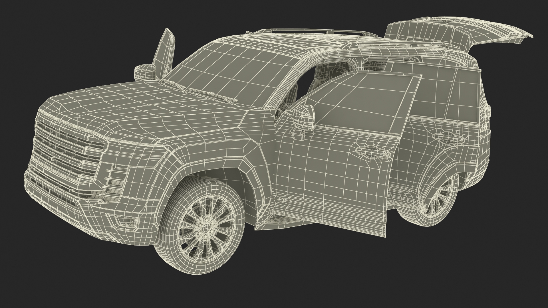 3D model Dark Blue  SUV Simplified