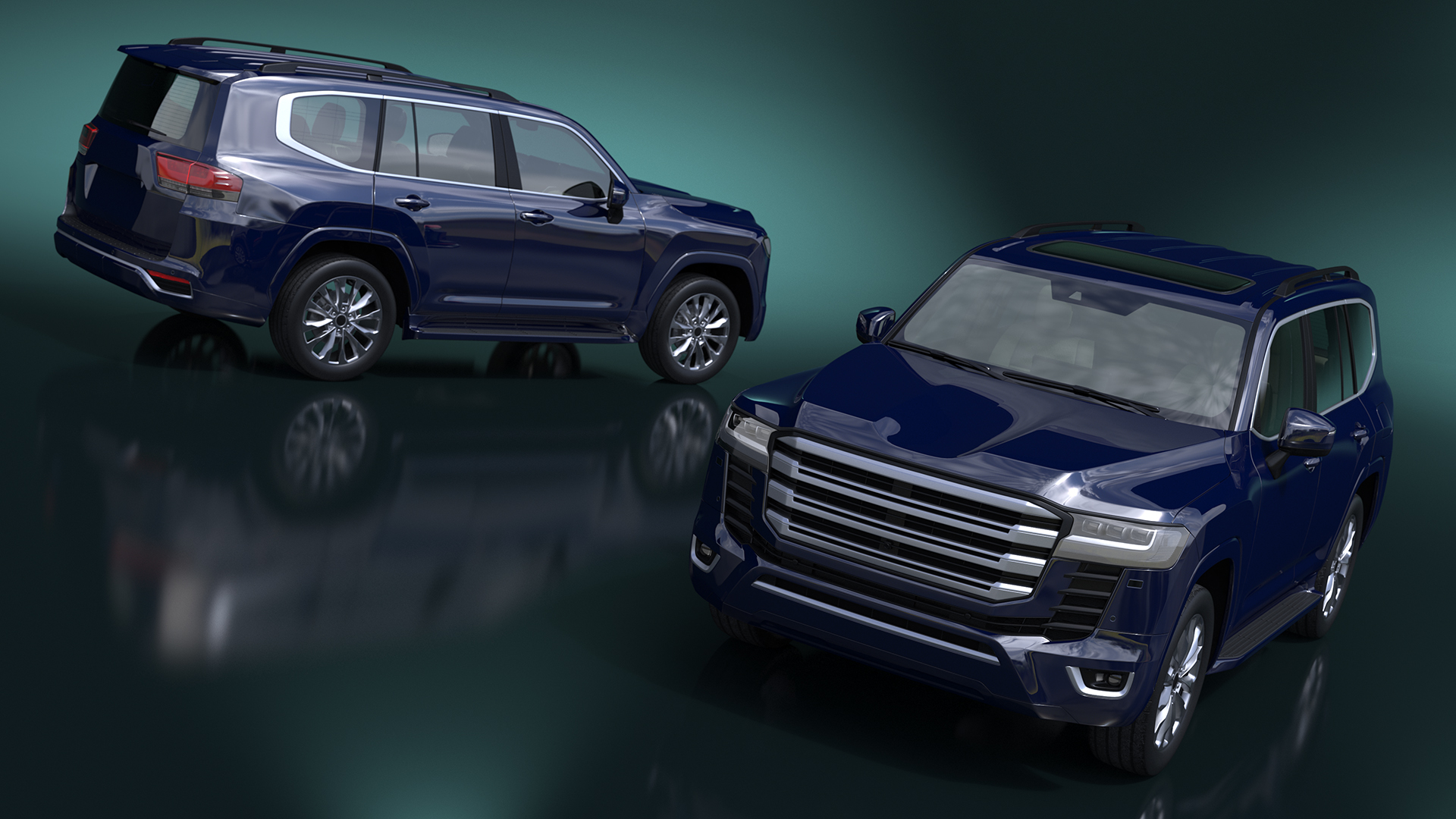 3D model Dark Blue  SUV Simplified