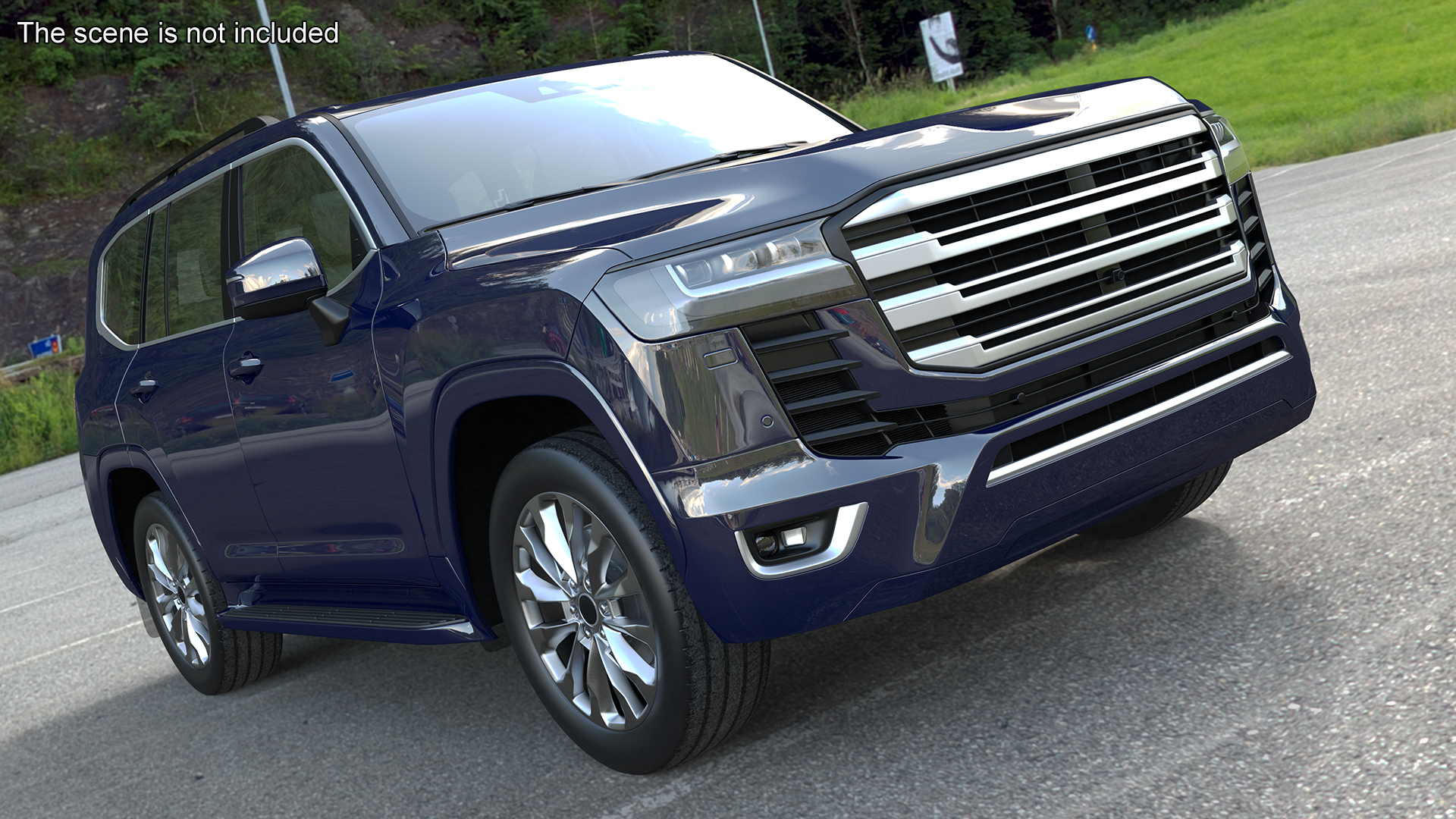 3D model Dark Blue  SUV Simplified