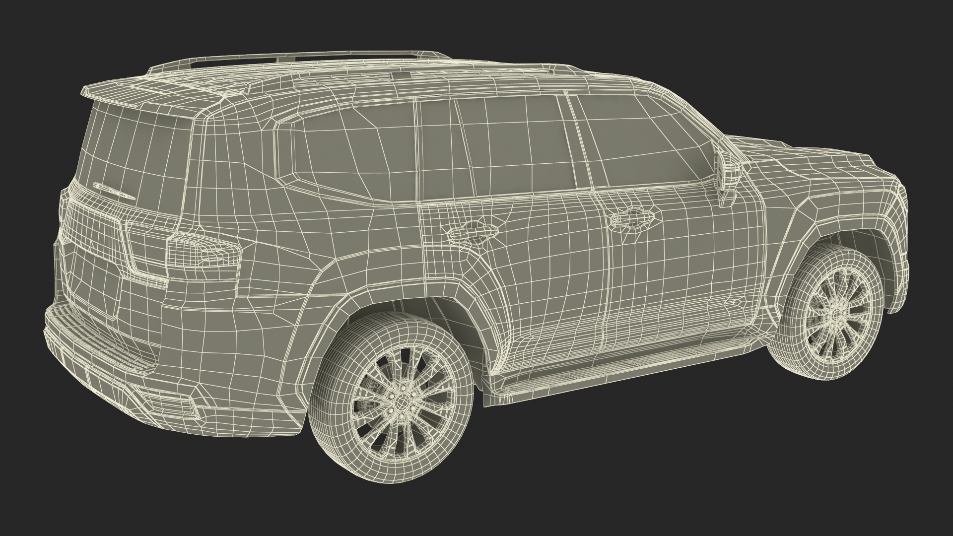 3D model Dark Blue  SUV Simplified