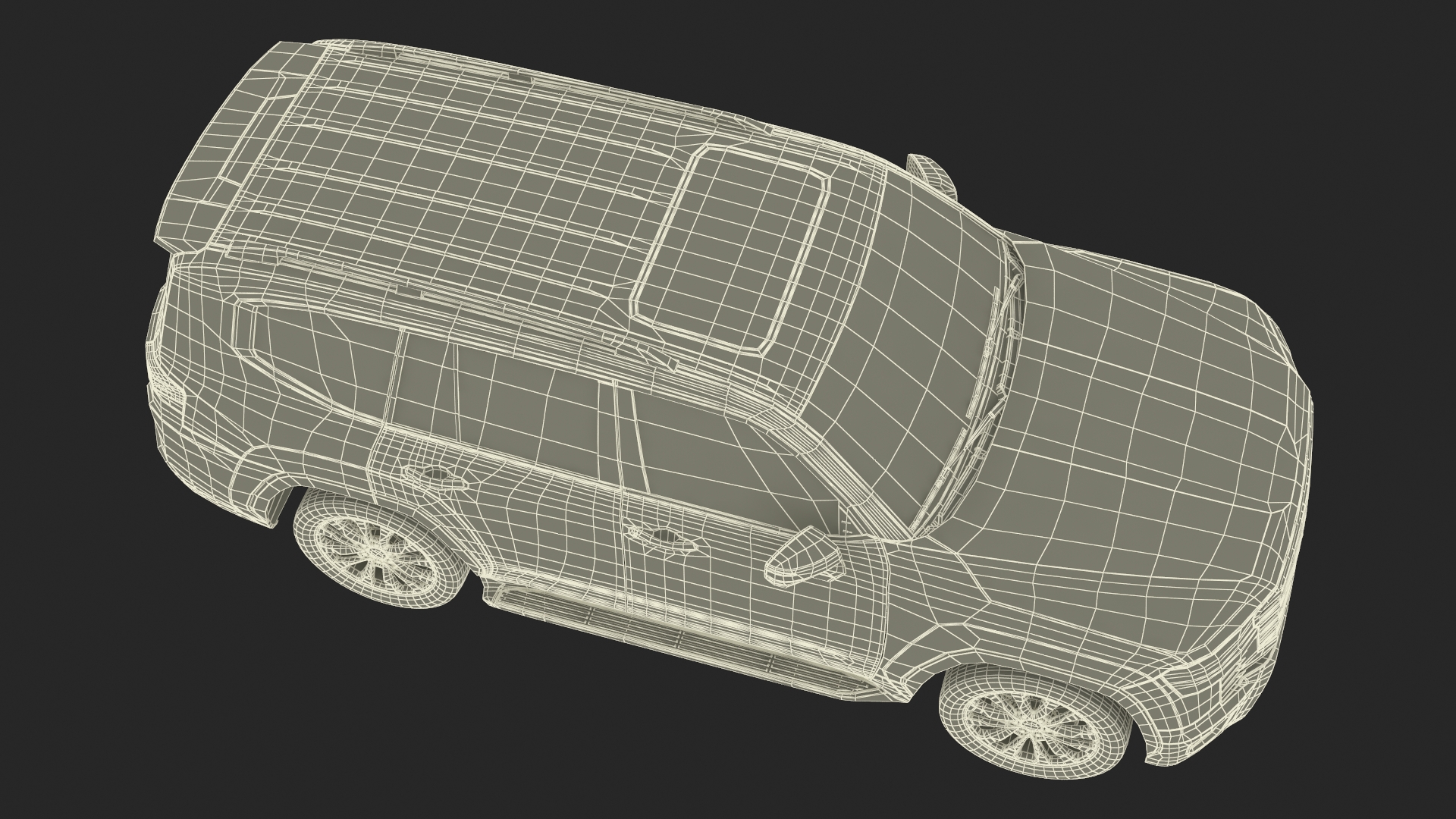 3D model Dark Blue  SUV Simplified