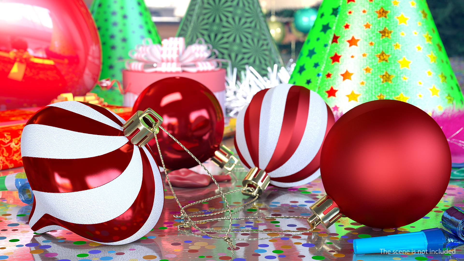 3D Assorted Christmas Ball Ornament Set