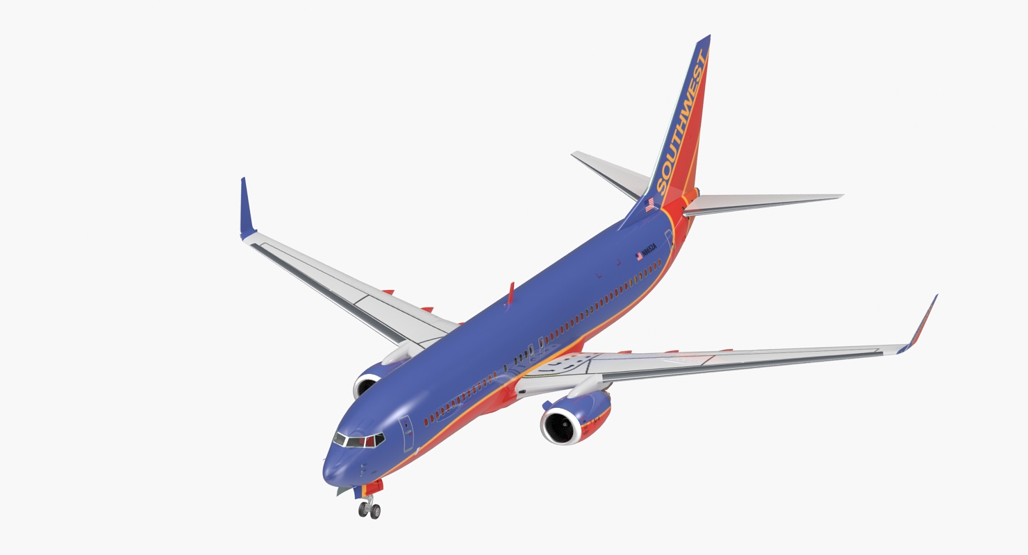 3D Boeing 737 800 Southwest Airlines model