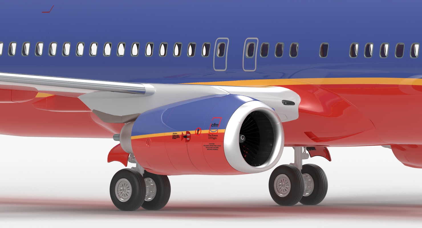 3D Boeing 737 800 Southwest Airlines model