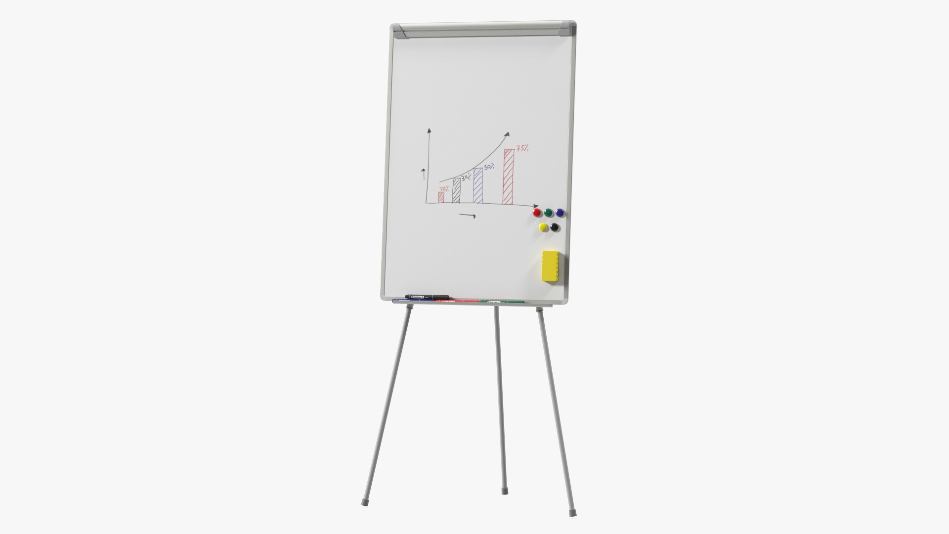 3D model Flip Chart Stand with Magnets and Sponge