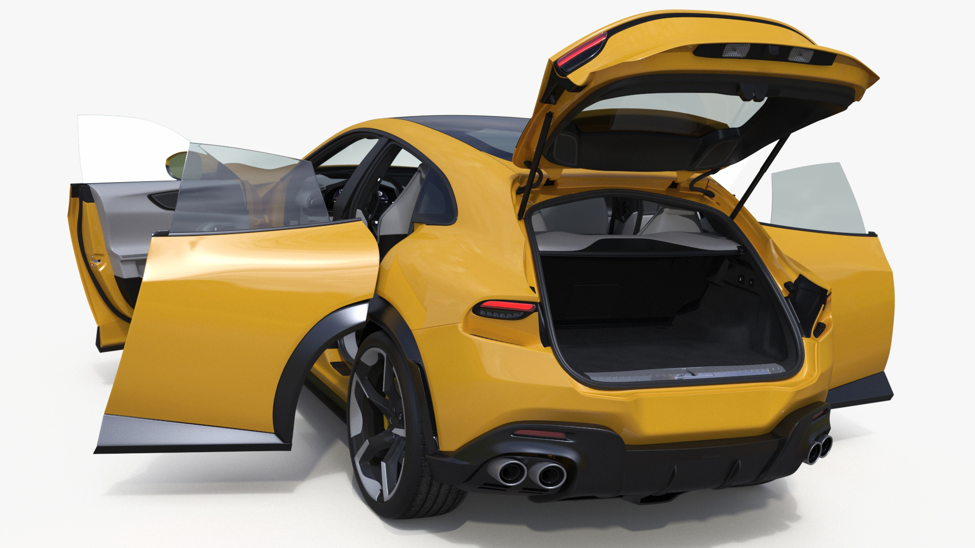 3D model Extreme Crossover Sports Car Yellow