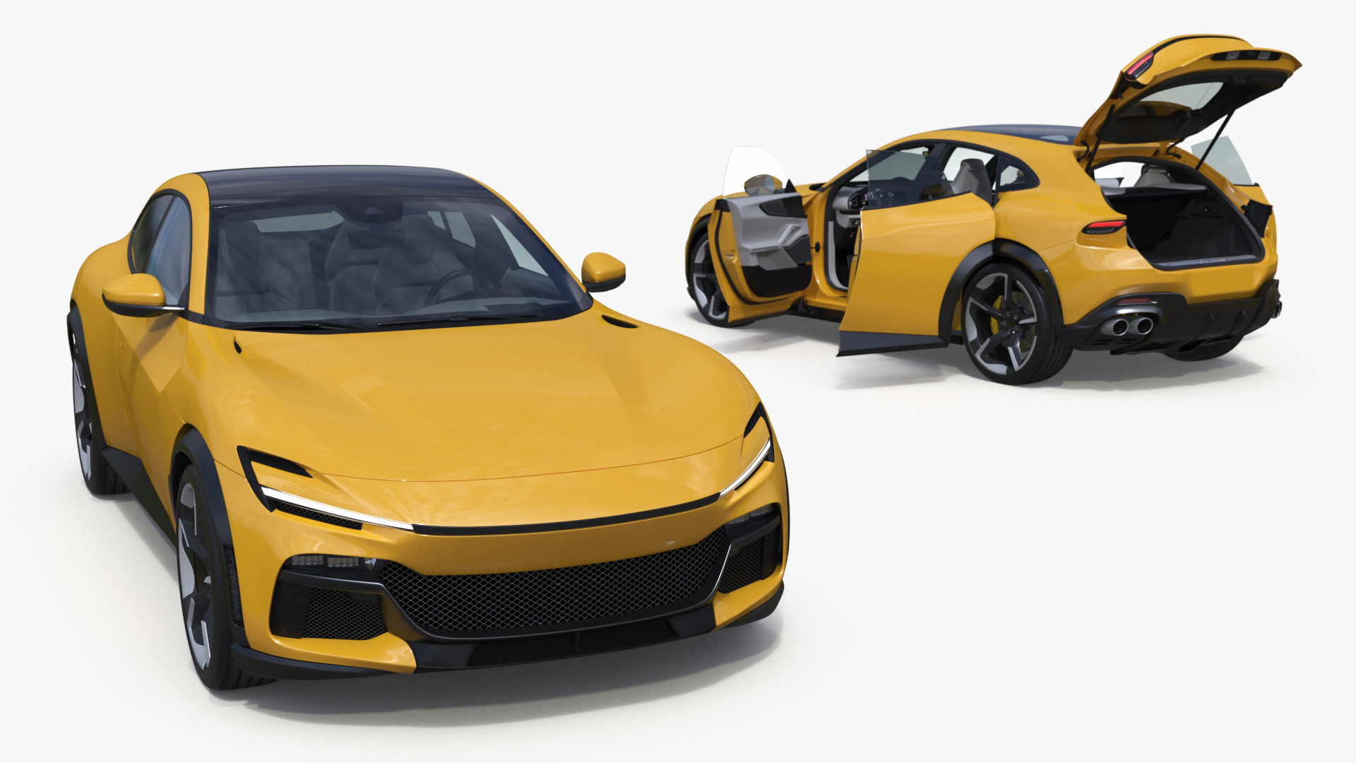 3D model Extreme Crossover Sports Car Yellow