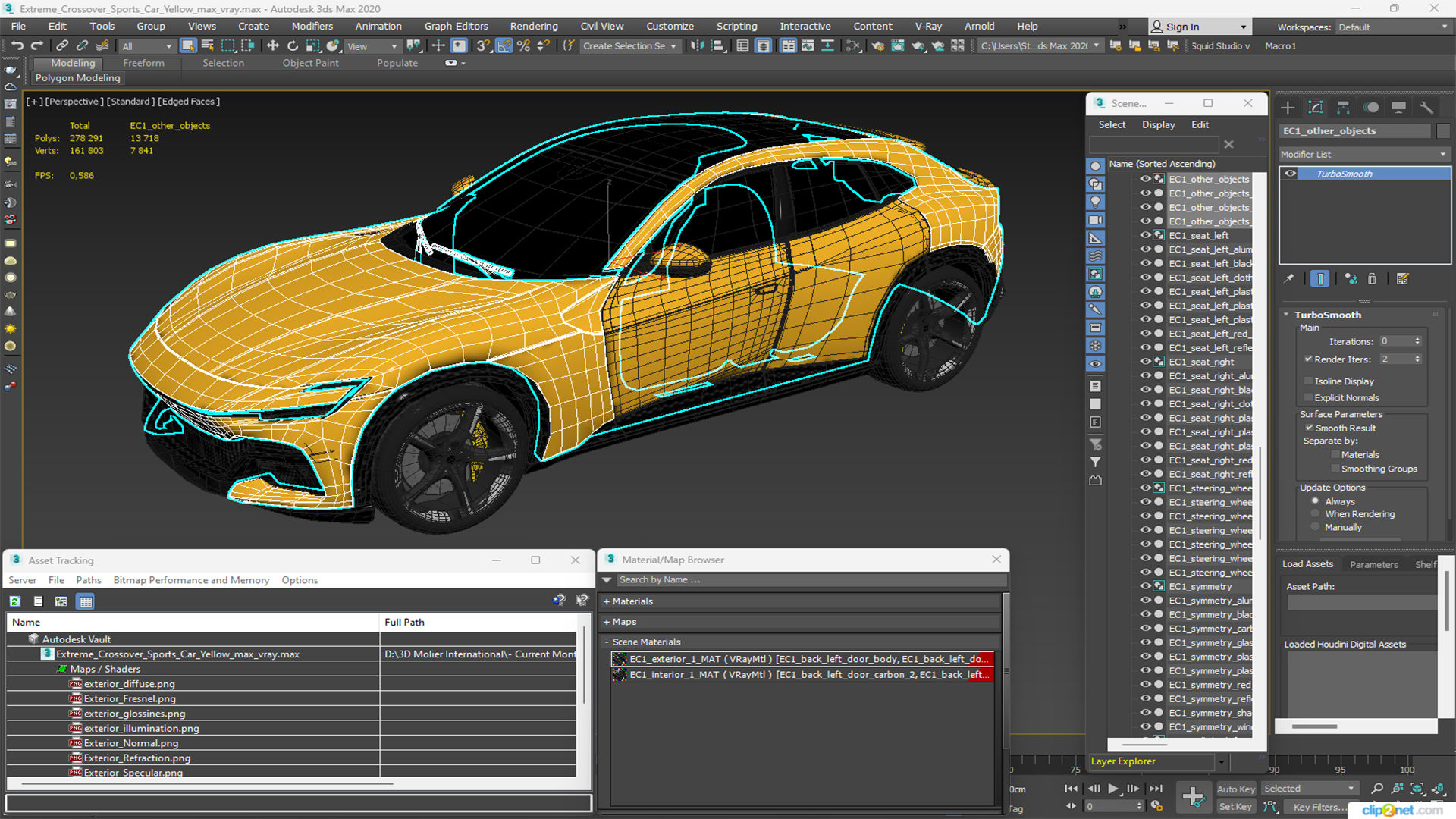 3D model Extreme Crossover Sports Car Yellow