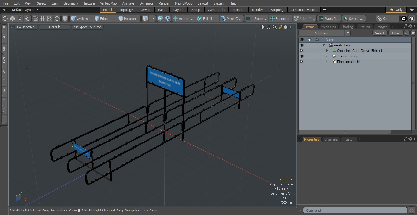 Shopping Cart Corral Bidirect 3D model