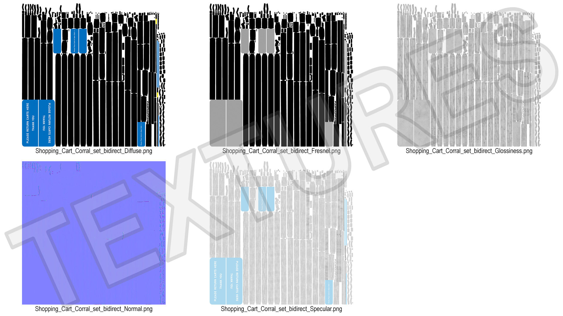 Shopping Cart Corral Bidirect 3D model