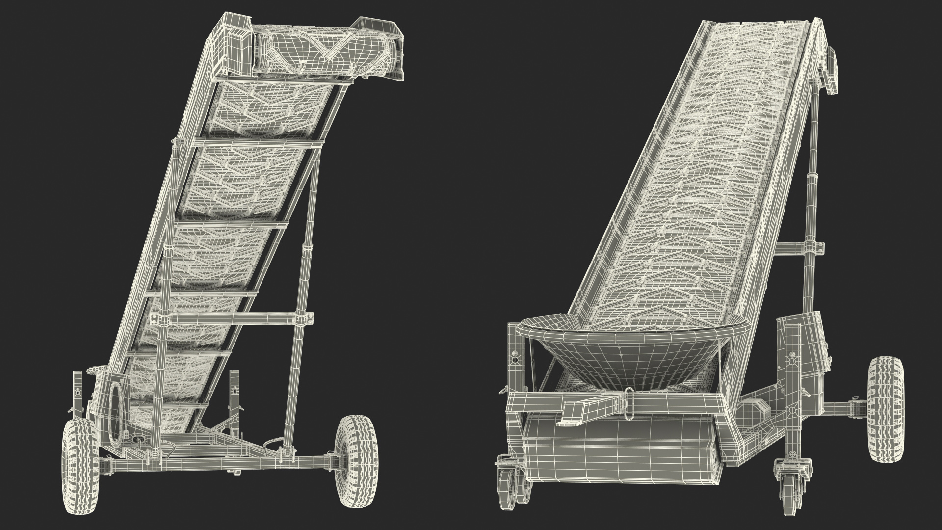 3D Farm Conveyor Belt System Dusty Rigged model