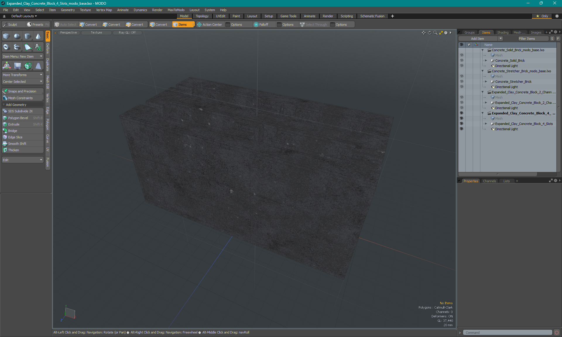 3D Expanded Clay Concrete Block 4 Slots