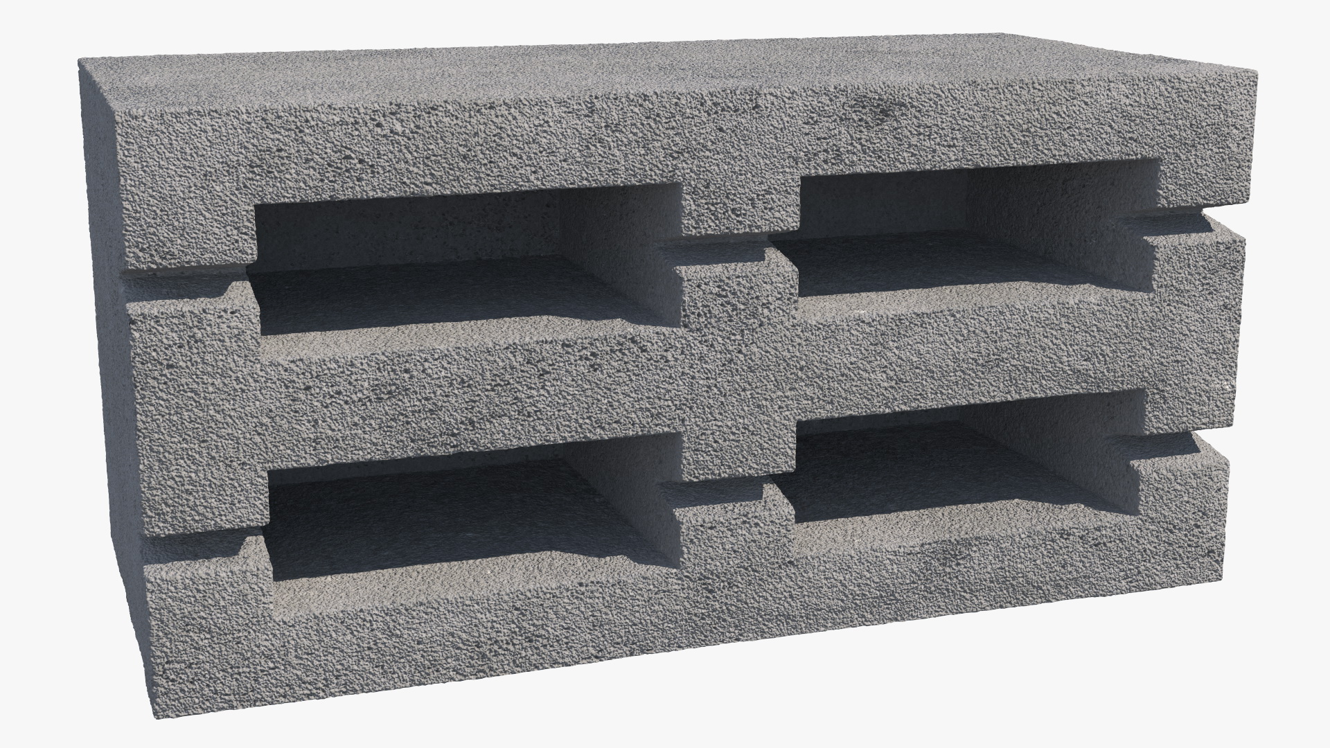 3D Expanded Clay Concrete Block 4 Slots