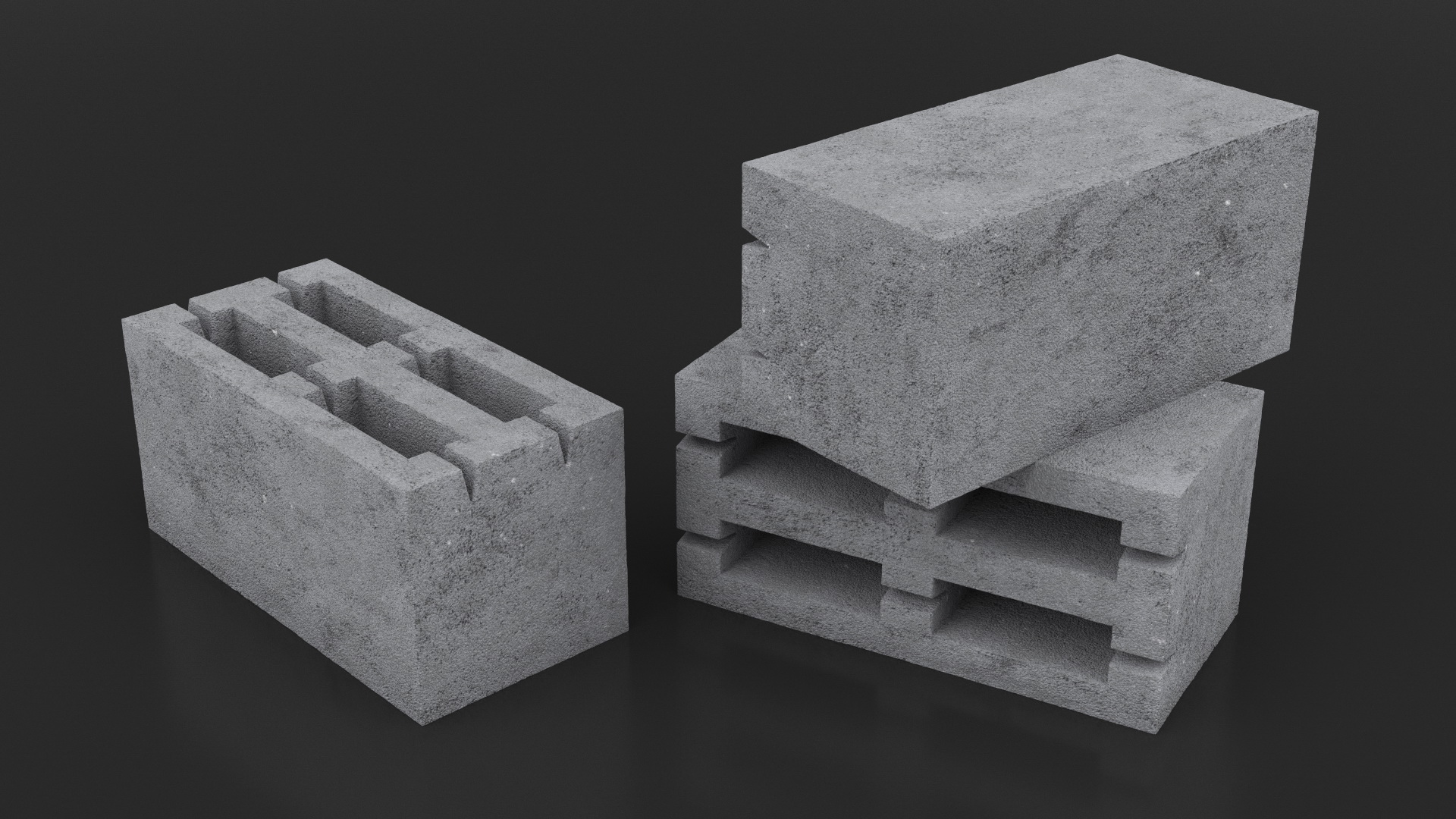 3D Expanded Clay Concrete Block 4 Slots