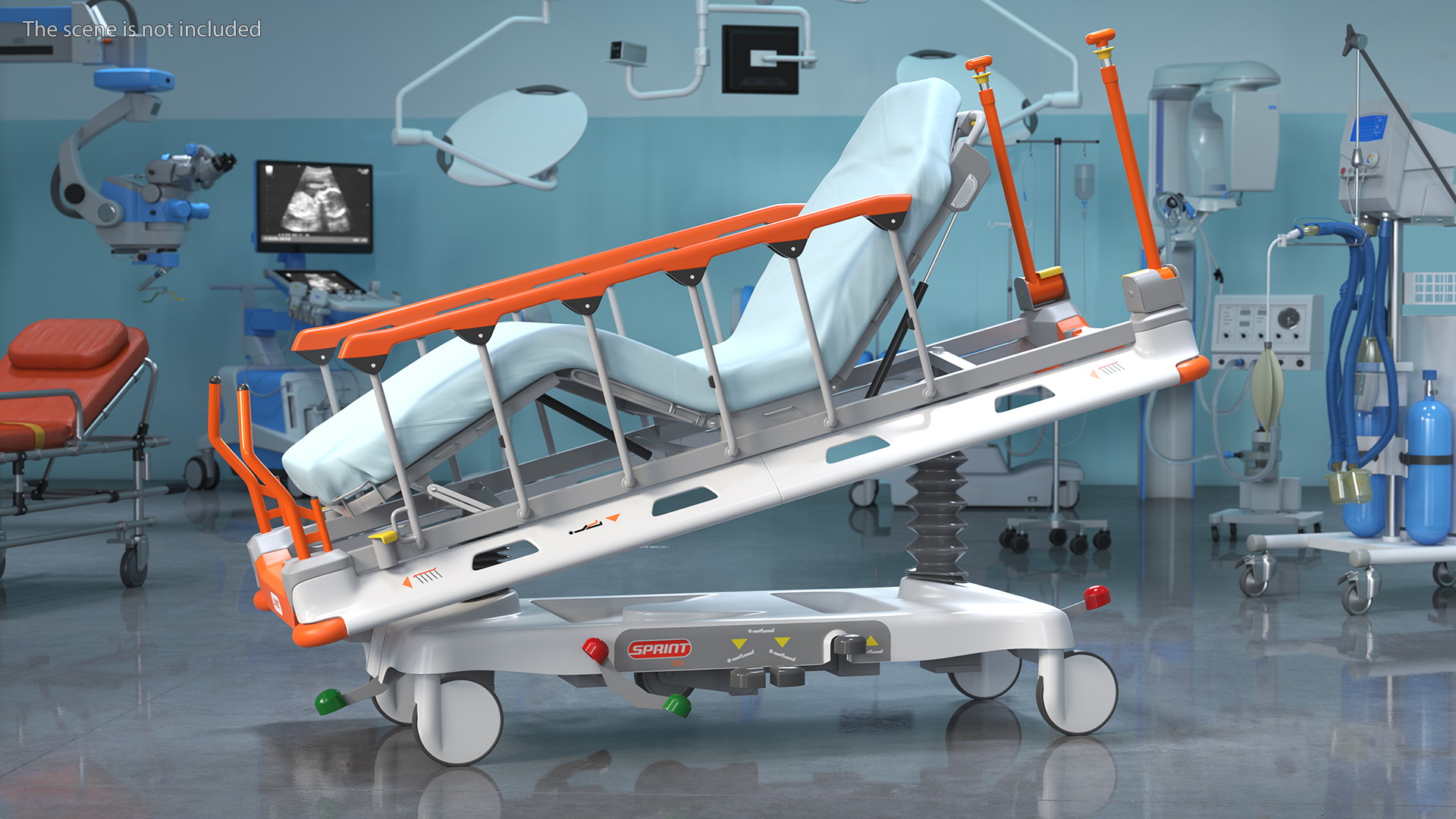 Emergency Stretcher Trolley Linet Sprint 100 3D model