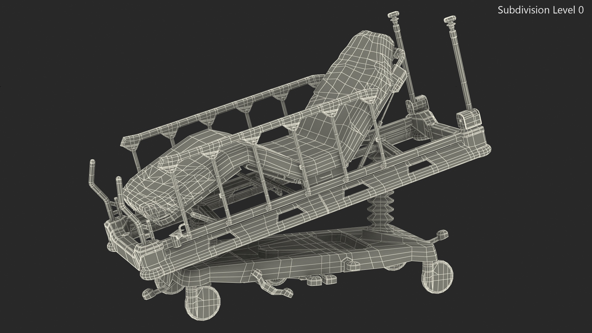 Emergency Stretcher Trolley Linet Sprint 100 3D model